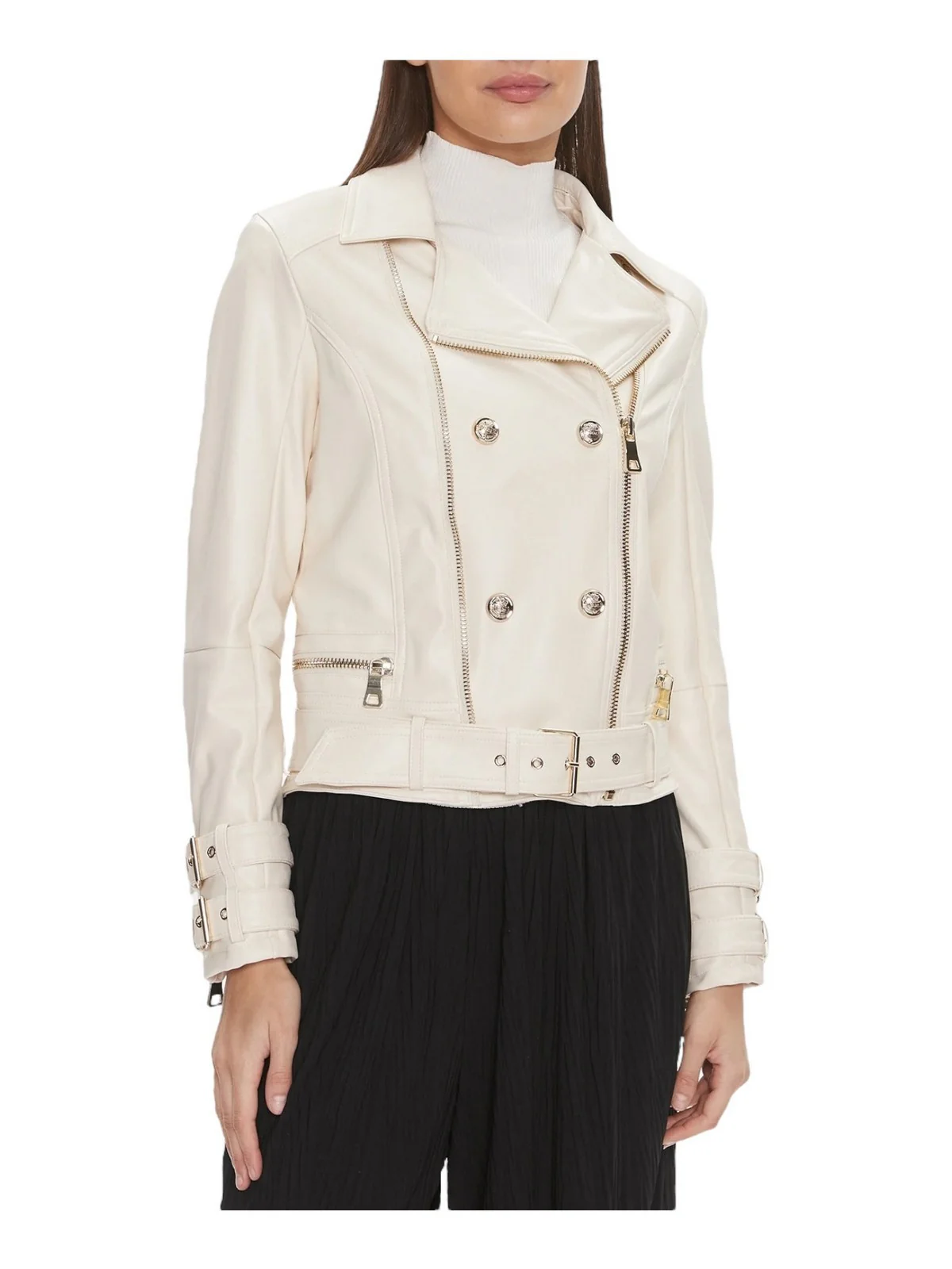 GUESS Giubbino Donna Olivia Moto Jacket W3BL93 K8S30 F1P5 Bianco - Image 3
