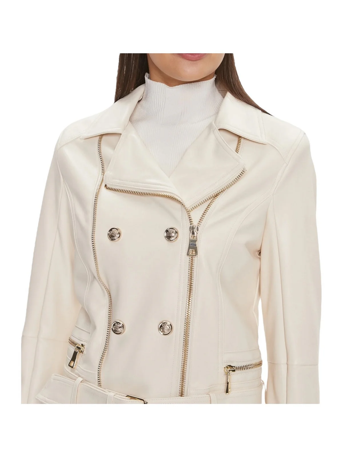 GUESS Giubbino Donna Olivia Moto Jacket W3BL93 K8S30 F1P5 Bianco - Image 5