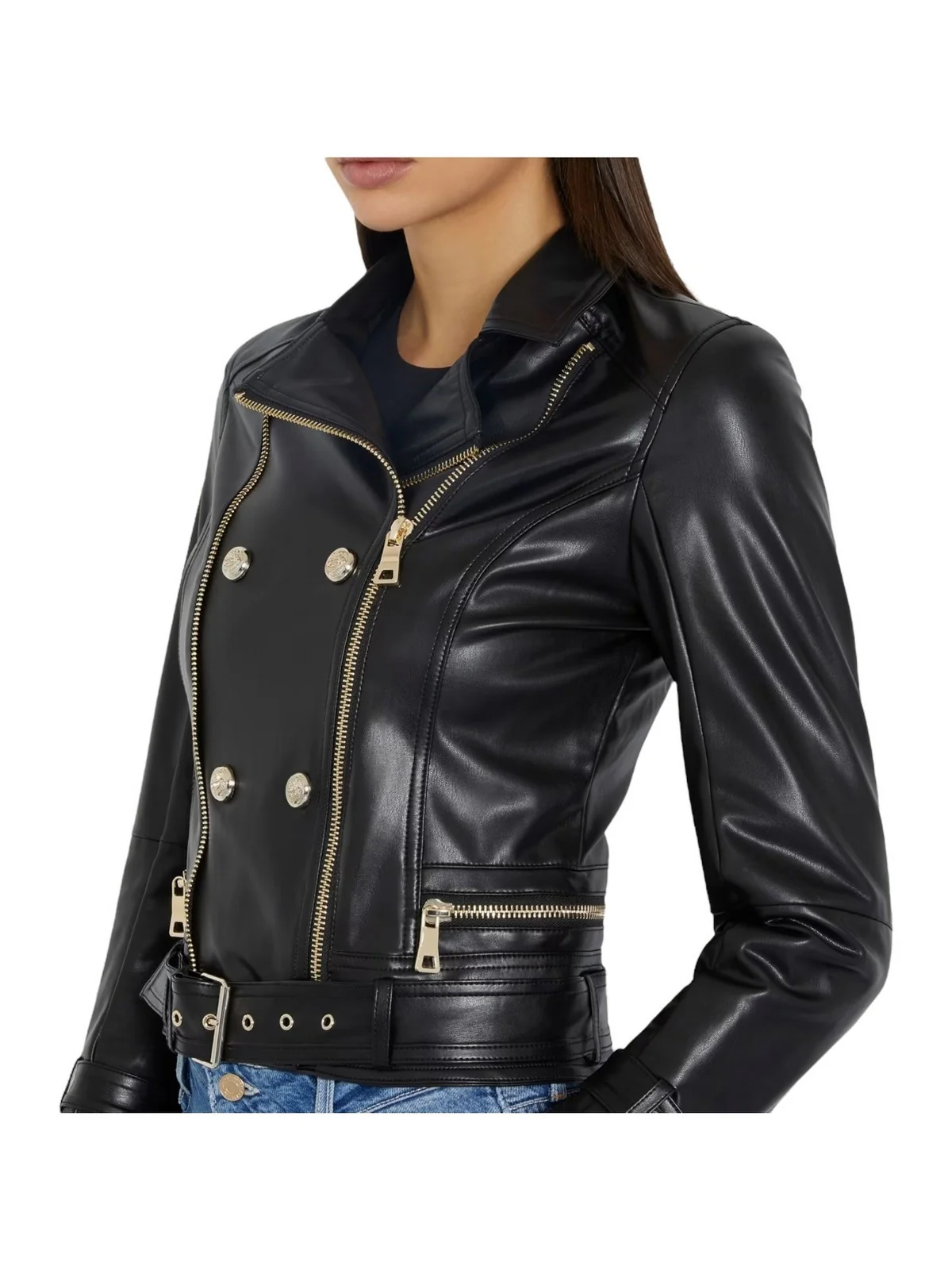 GUESS Giubbino Donna Olivia Moto Jacket W3BL93 K8S30 JTMU Nero - Image 5