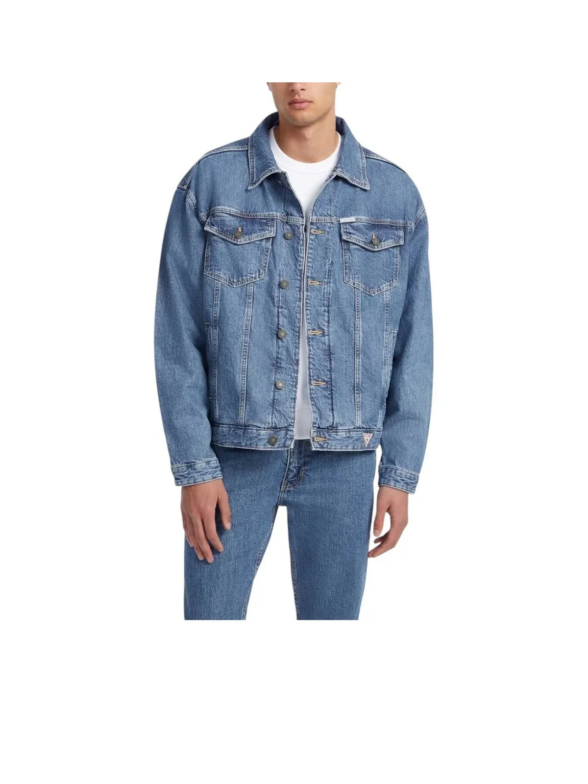 GUESS Giubbino Uomo GJ MENS OVERSIZE TRUCKER JACKE M4YN38 D5DO2 GAM1 GJ ARTISTIC MEDIUM W - Image 3