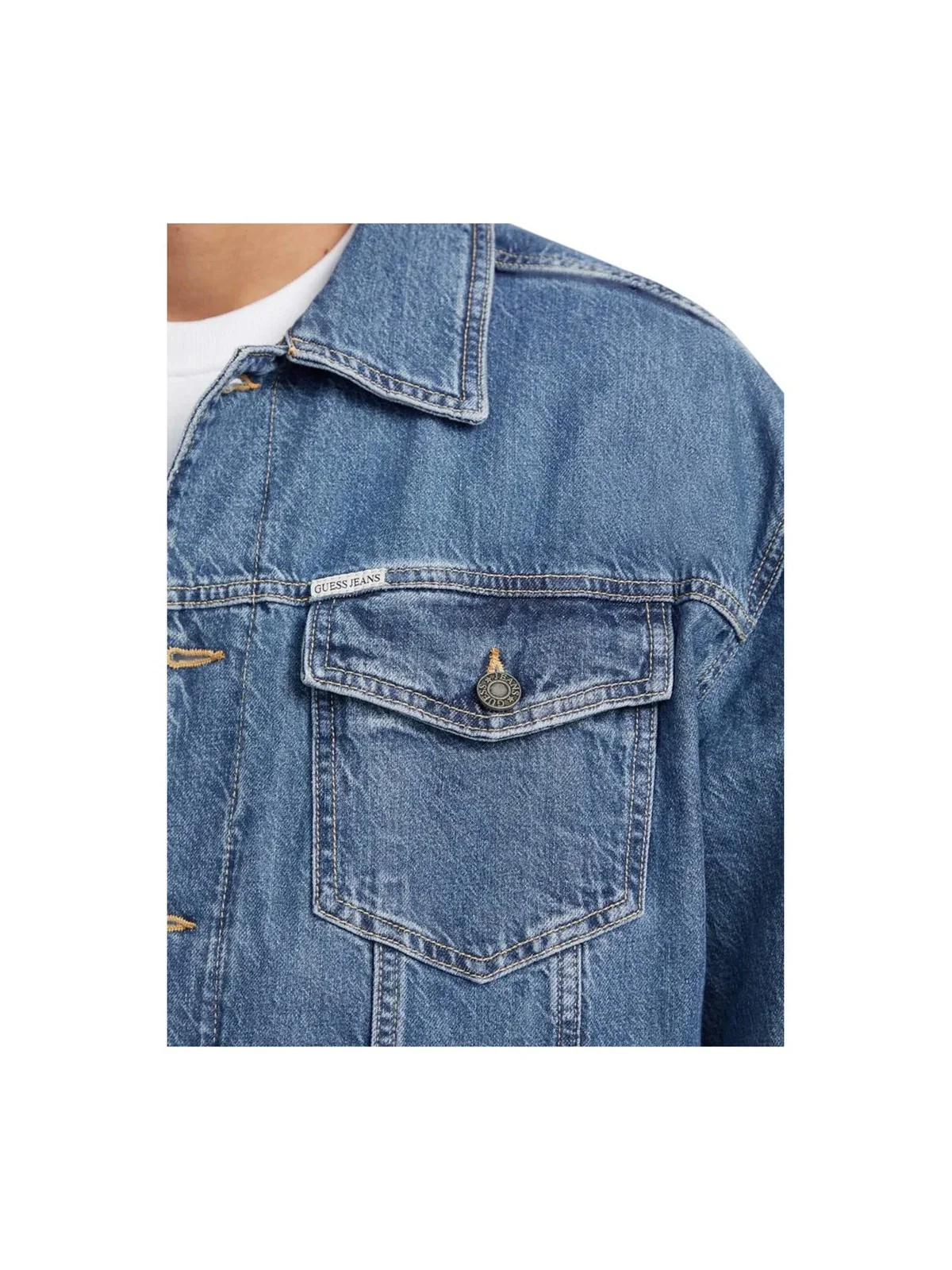 GUESS Giubbino Uomo GJ MENS OVERSIZE TRUCKER JACKE M4YN38 D5DO2 GAM1 GJ ARTISTIC MEDIUM W - Image 5