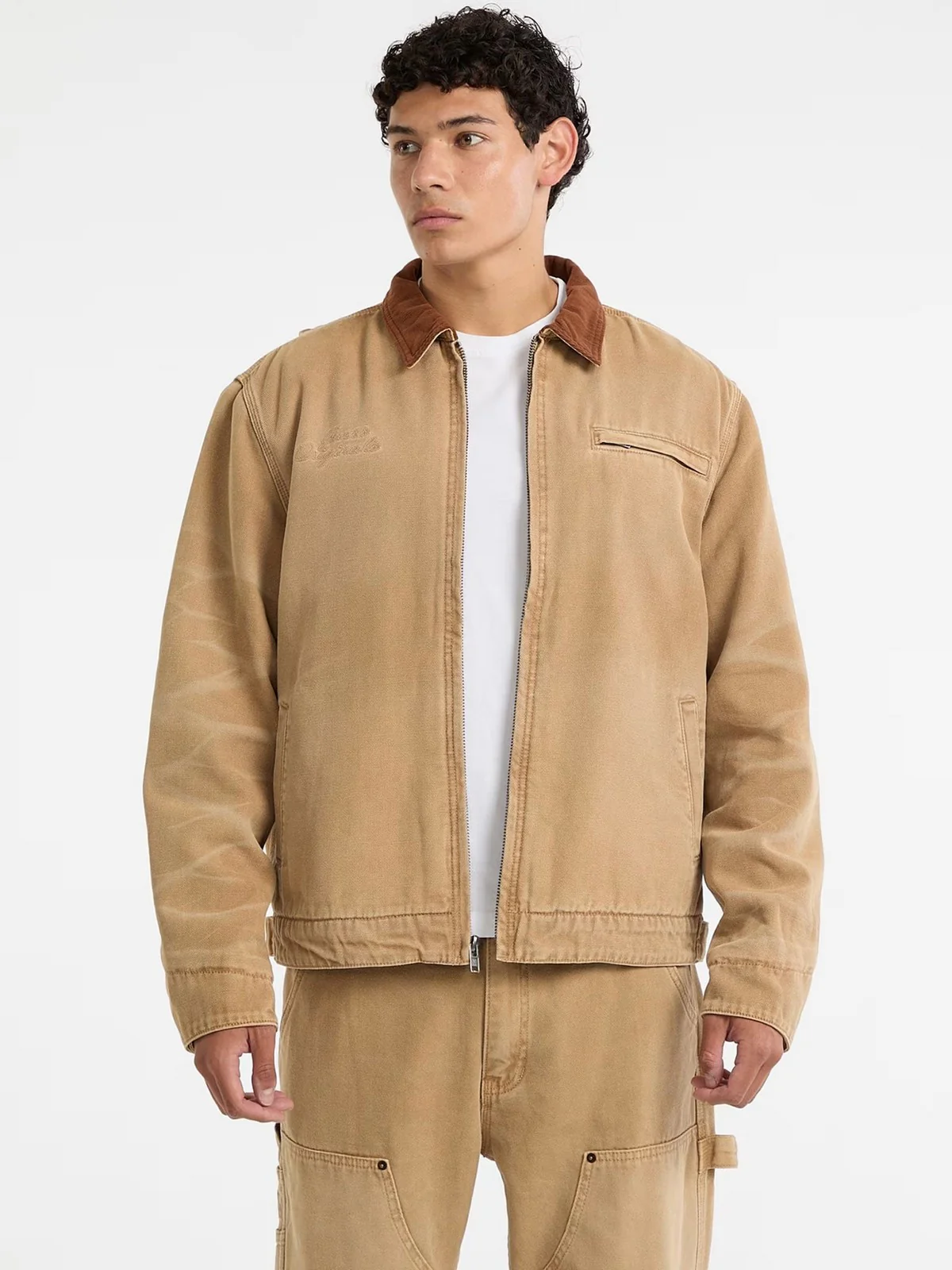 GUESS Giubbino Uomo GO WORK DETAIL JACKET M5BN61 WG163 G1K9 HERB TAN - Image 2