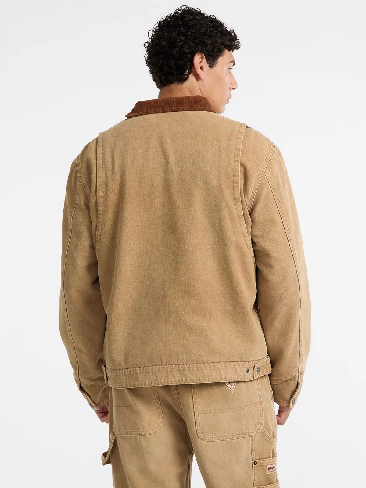 GUESS Giubbino Uomo GO WORK DETAIL JACKET M5BN61 WG163 G1K9 HERB TAN - Image 5