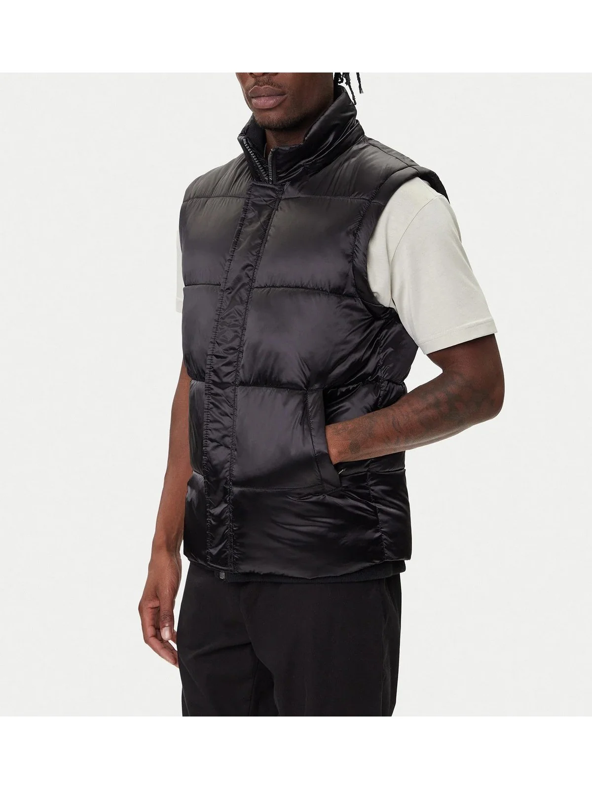 GUESS Giubbino Uomo METALLIZED PUFFA JACKET M5BL2L WGZF2 JBLK Jet Black A996 - Image 2