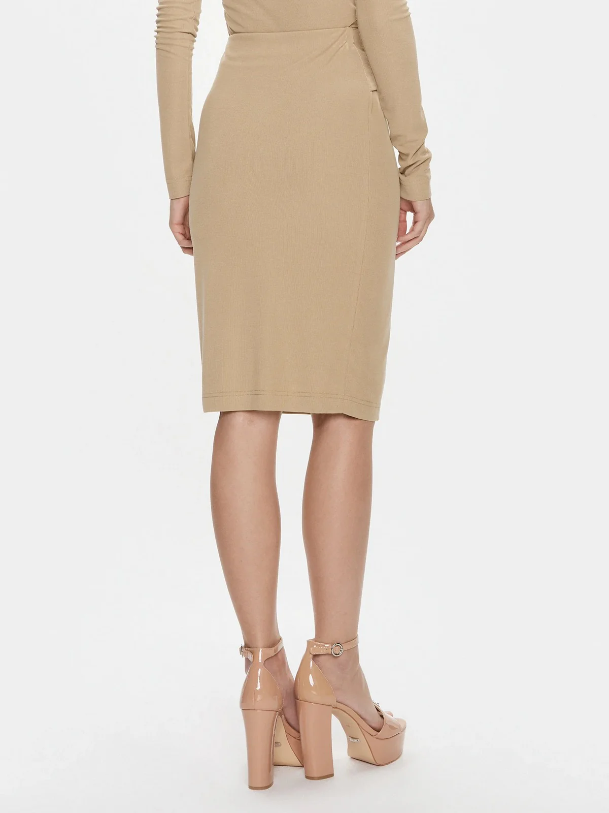 GUESS Gonna Donna Febe Midi Skirt W4RD81 KAQL2 G1DQ Beige - Image 3