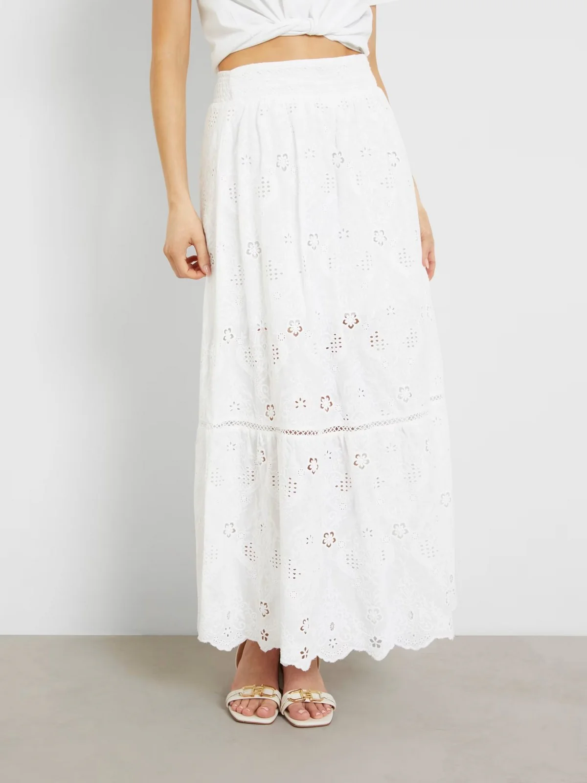 GUESS Gonna Donna Frida Long Embro Ski W4GD66 WG4F0 G011 Bianco - Image 2
