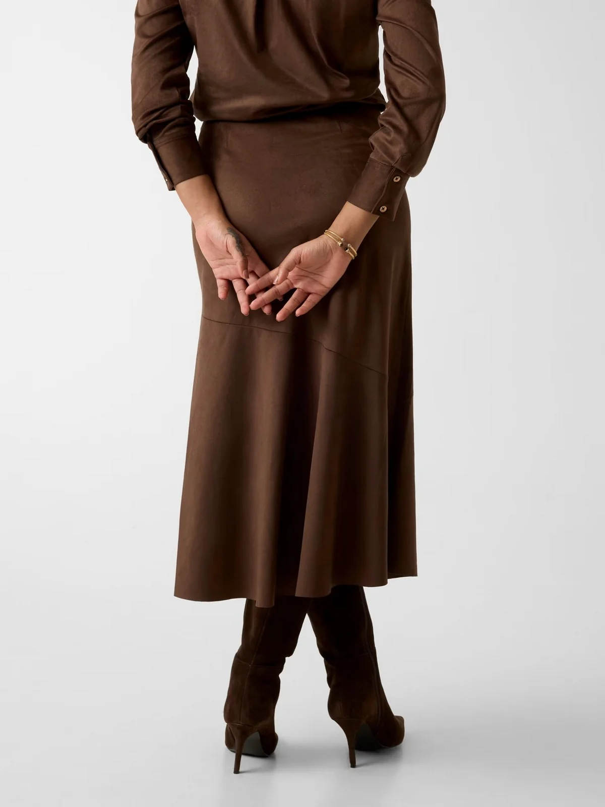 GUESS Gonna Donna NUNZIA LONG SKIRT W6RD15 WJ472 G1EA DARK COFFEE - Image 3
