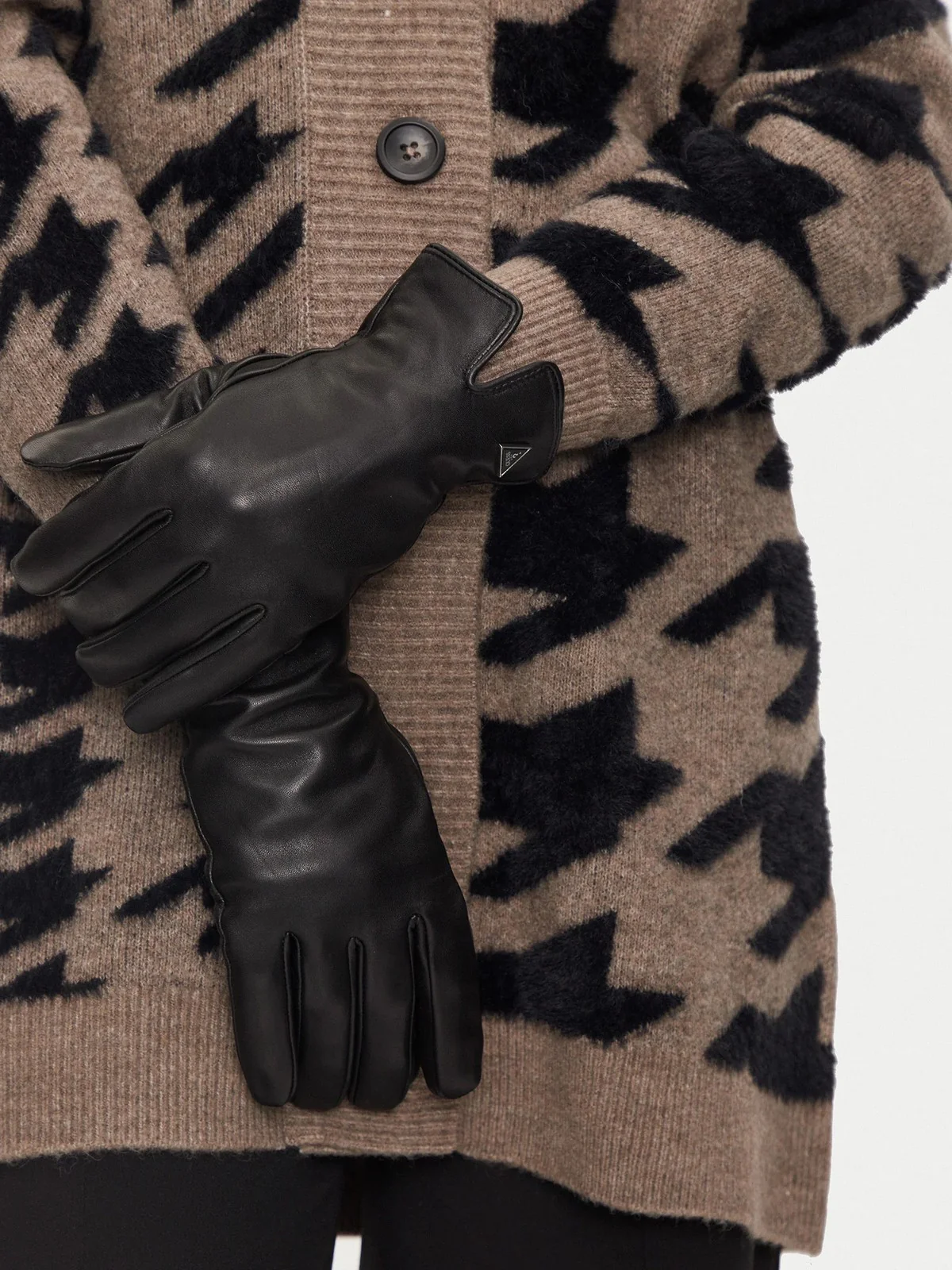 GUESS Guanti Uomo MITO GLOVES AM9449 LEA02 BLA Nero - Image 2