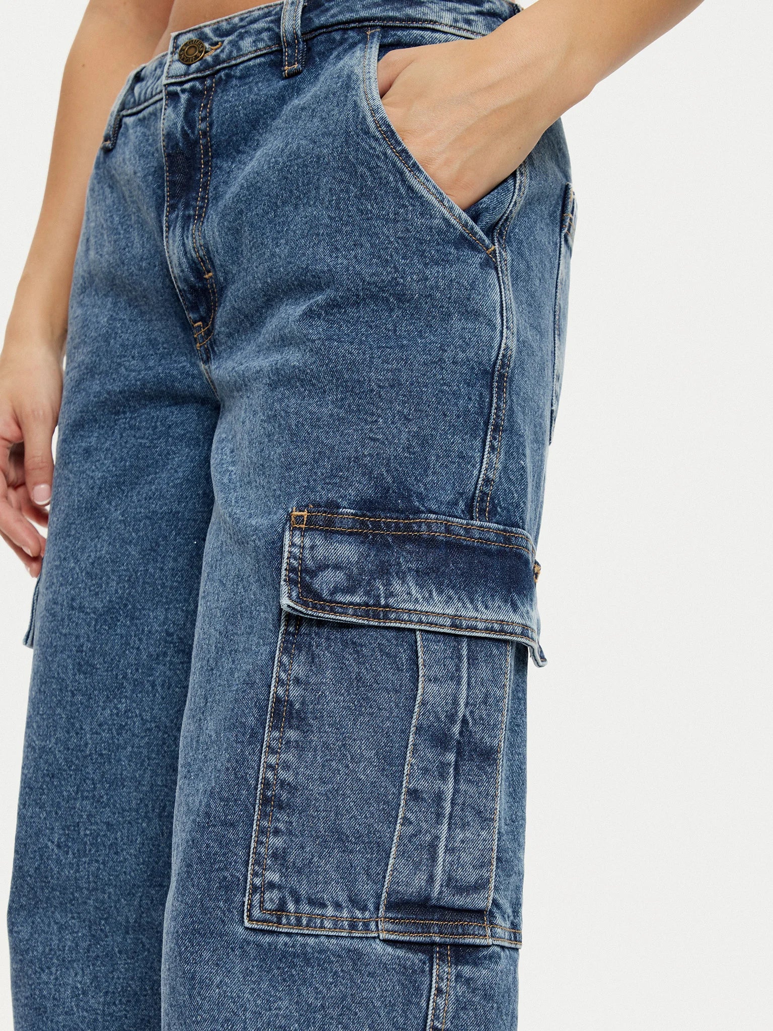 GUESS Jeans Donna GJ G10 CARGO W5RA1R D5M43 M3DW Blu - Image 5