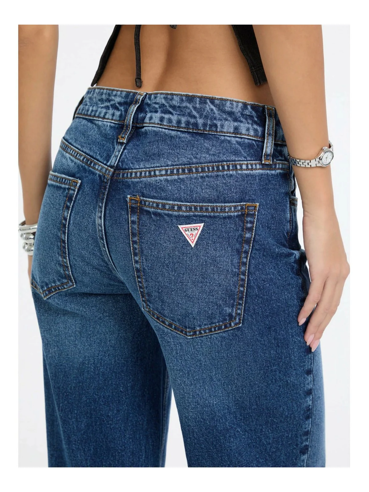 GUESS Jeans Donna GO FLARED W5BA3N D5M4U GOMR GO MEDIUM DARK MARBL - Image 2