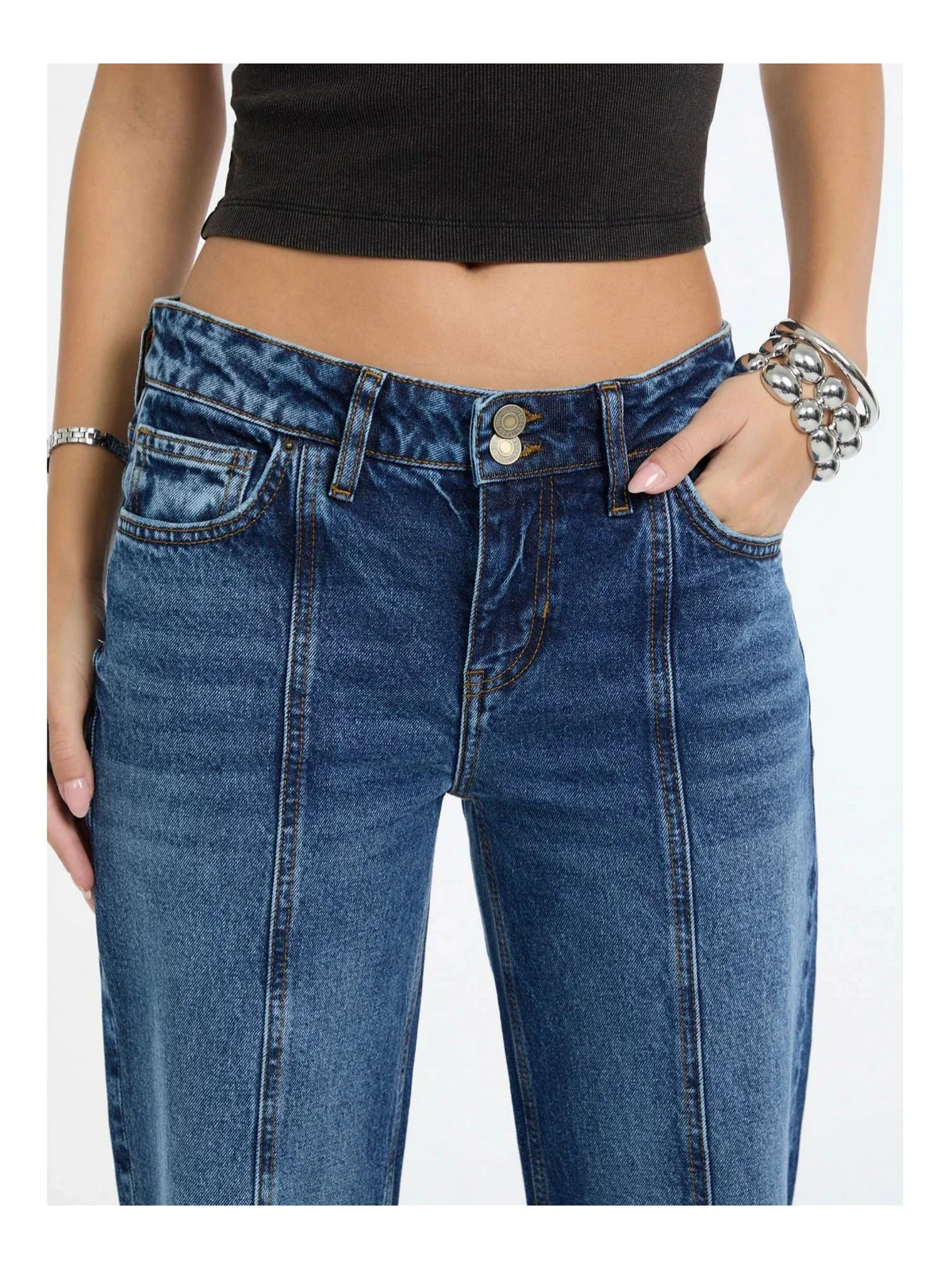 GUESS Jeans Donna GO FLARED W5BA3N D5M4U GOMR GO MEDIUM DARK MARBL - Image 3