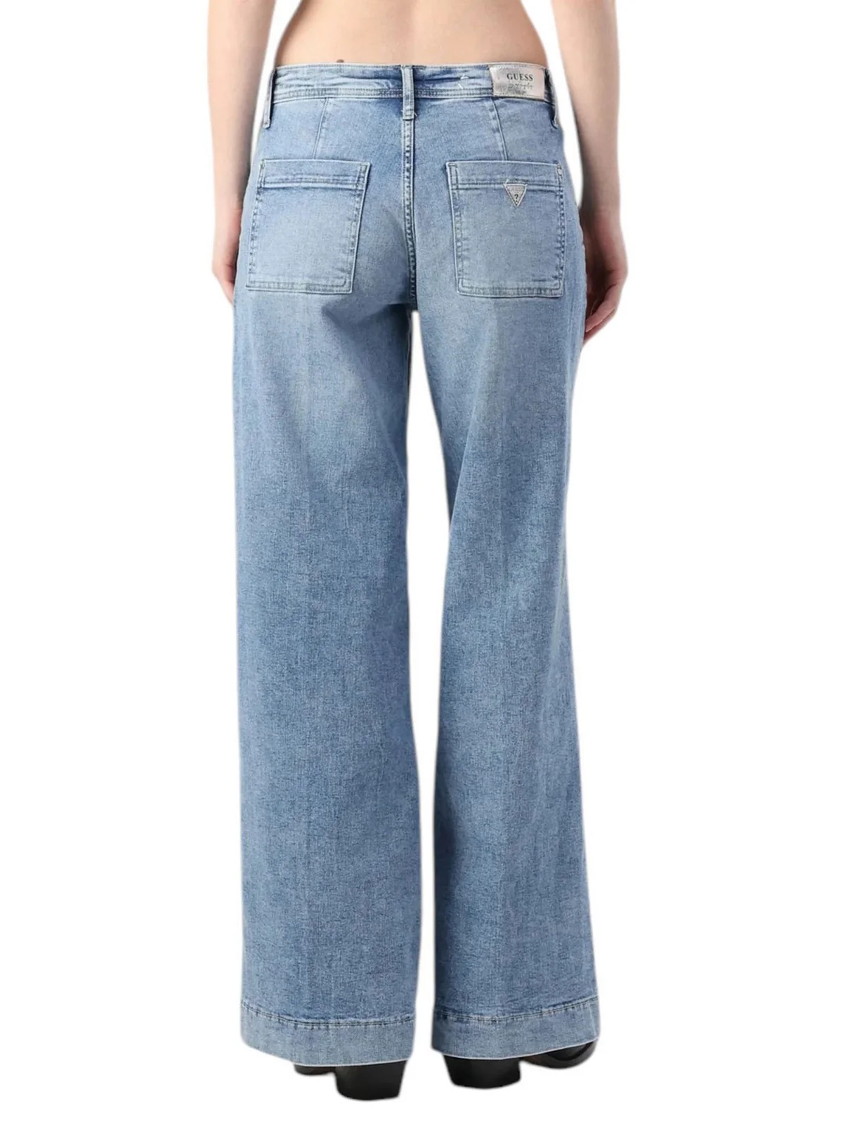 GUESS Jeans Donna ZOYA WIDE LEG CROP W5RA1L D5L71 BELT Blu - Image 3