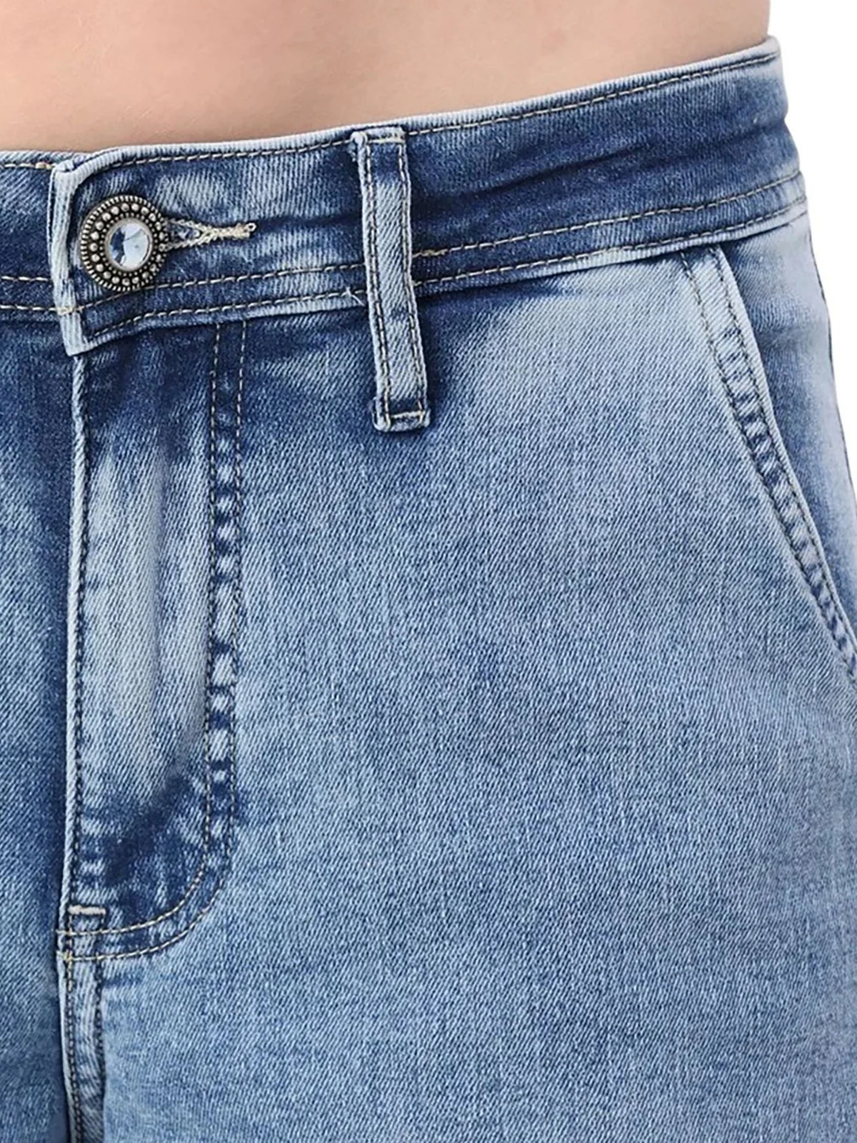 GUESS Jeans Donna ZOYA WIDE LEG CROP W5RA1L D5L71 BELT Blu - Image 4
