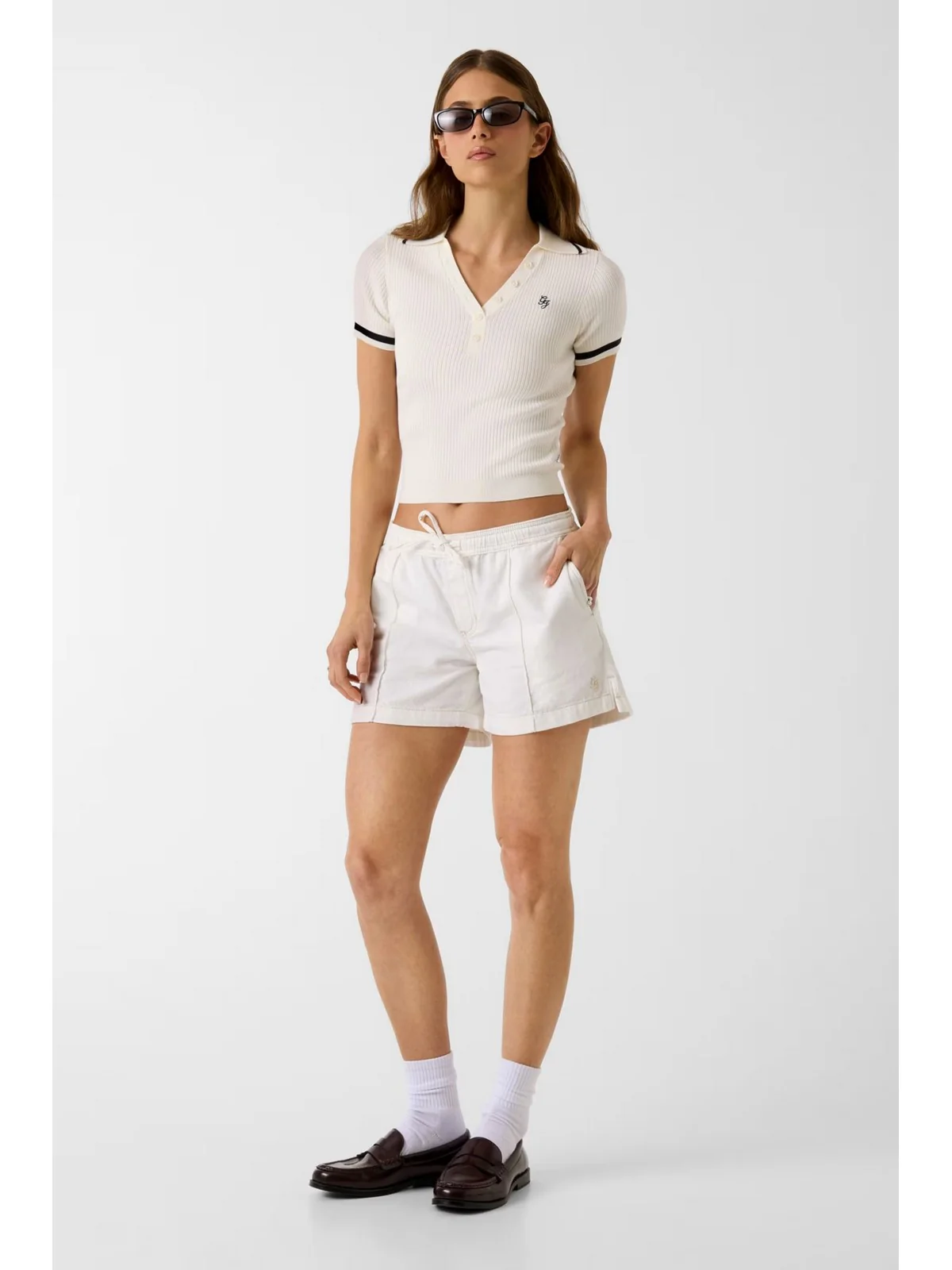 GUESS Maglia Donna GJ SS RIB POLO EMB SWTR W6GRZ1 Z3P32 G293 WARM WHITE - Image 3