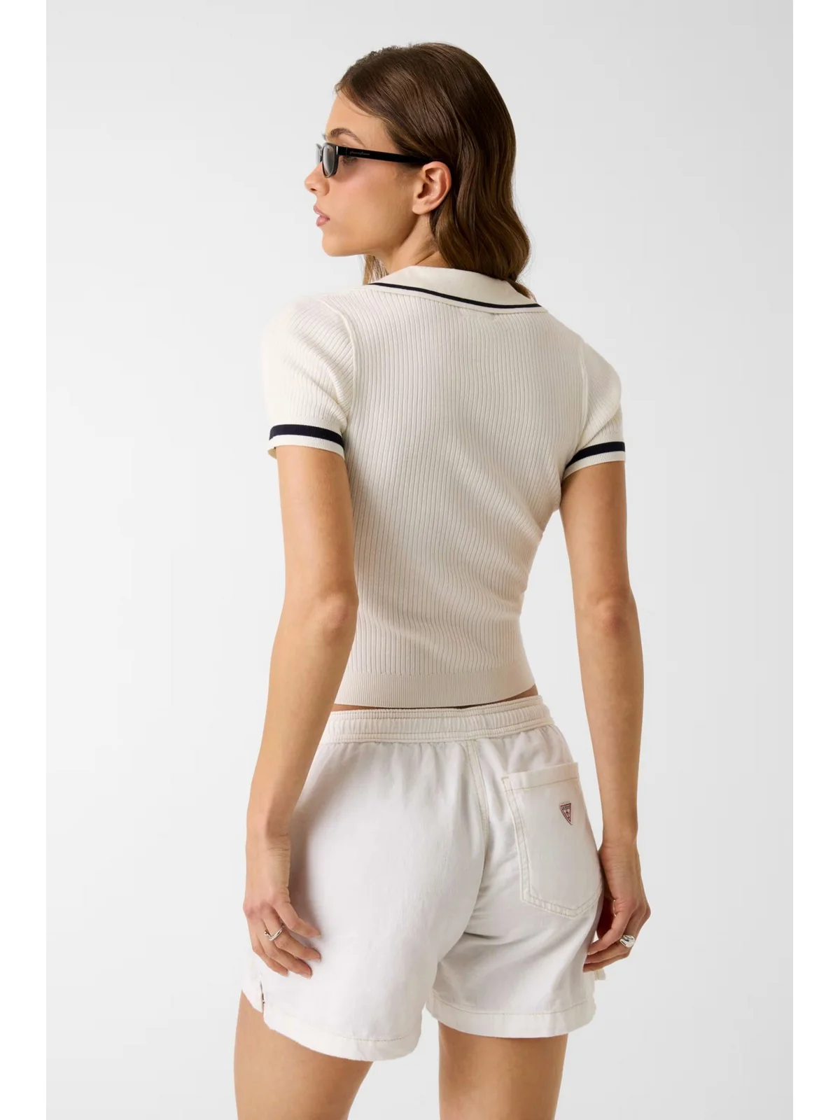 GUESS Maglia Donna GJ SS RIB POLO EMB SWTR W6GRZ1 Z3P32 G293 WARM WHITE - Image 4