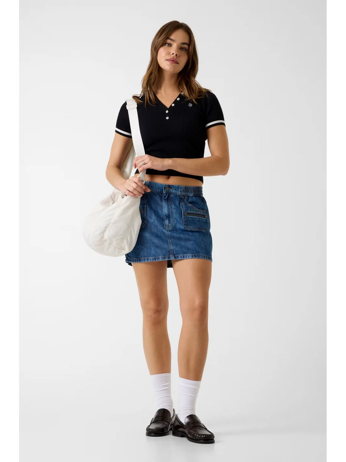 GUESS Maglia Donna GJ SS RIB POLO EMB SWTR W6GRZ1 Z3P32 JBLK Jet Black A996 - Image 3