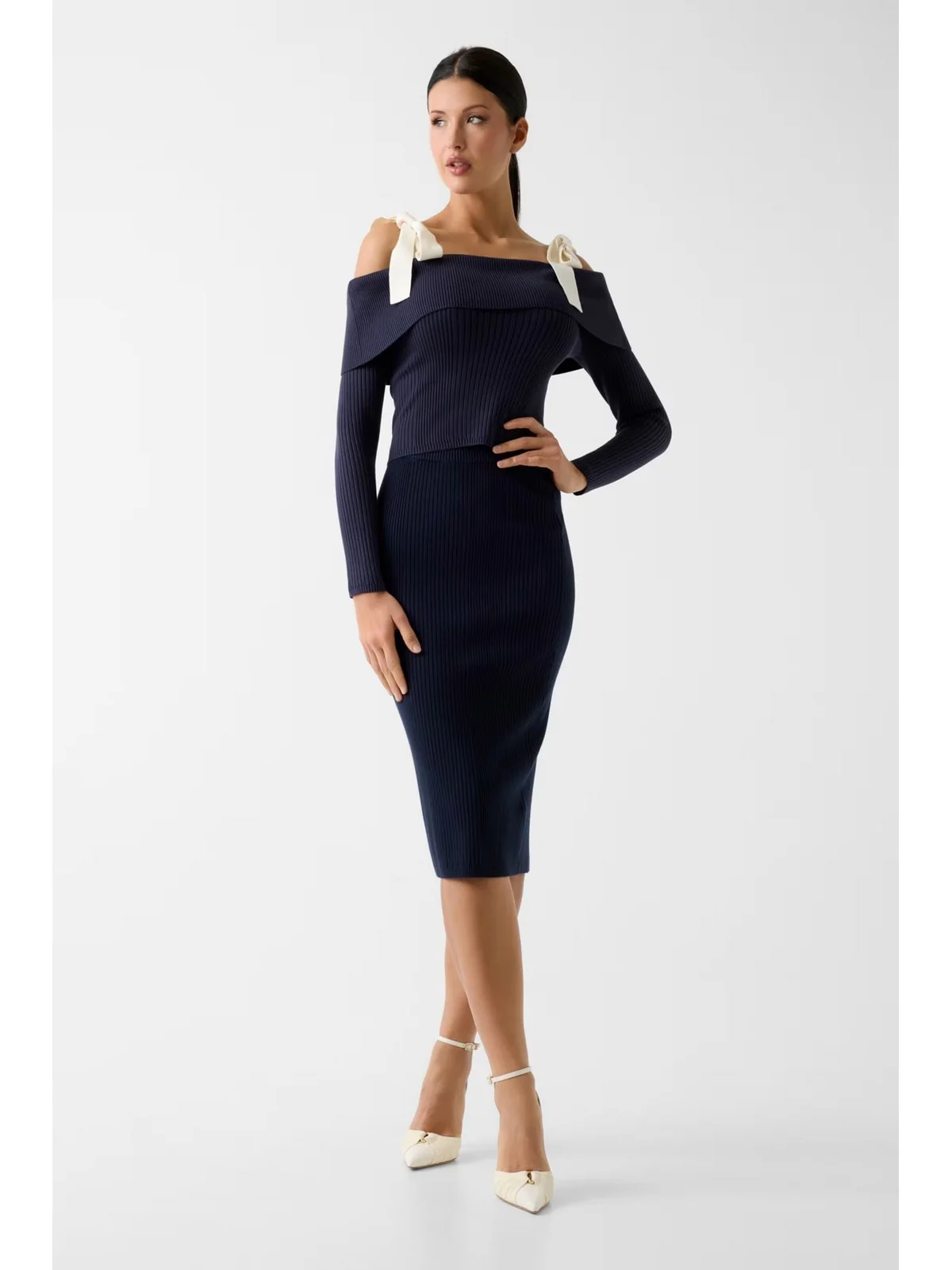 GUESS Maglia Donna LS OFF SHOULDER RIB TERRA SWTR W6RR13 Z2YJ2 G7V2 SMART BLUE - Image 3