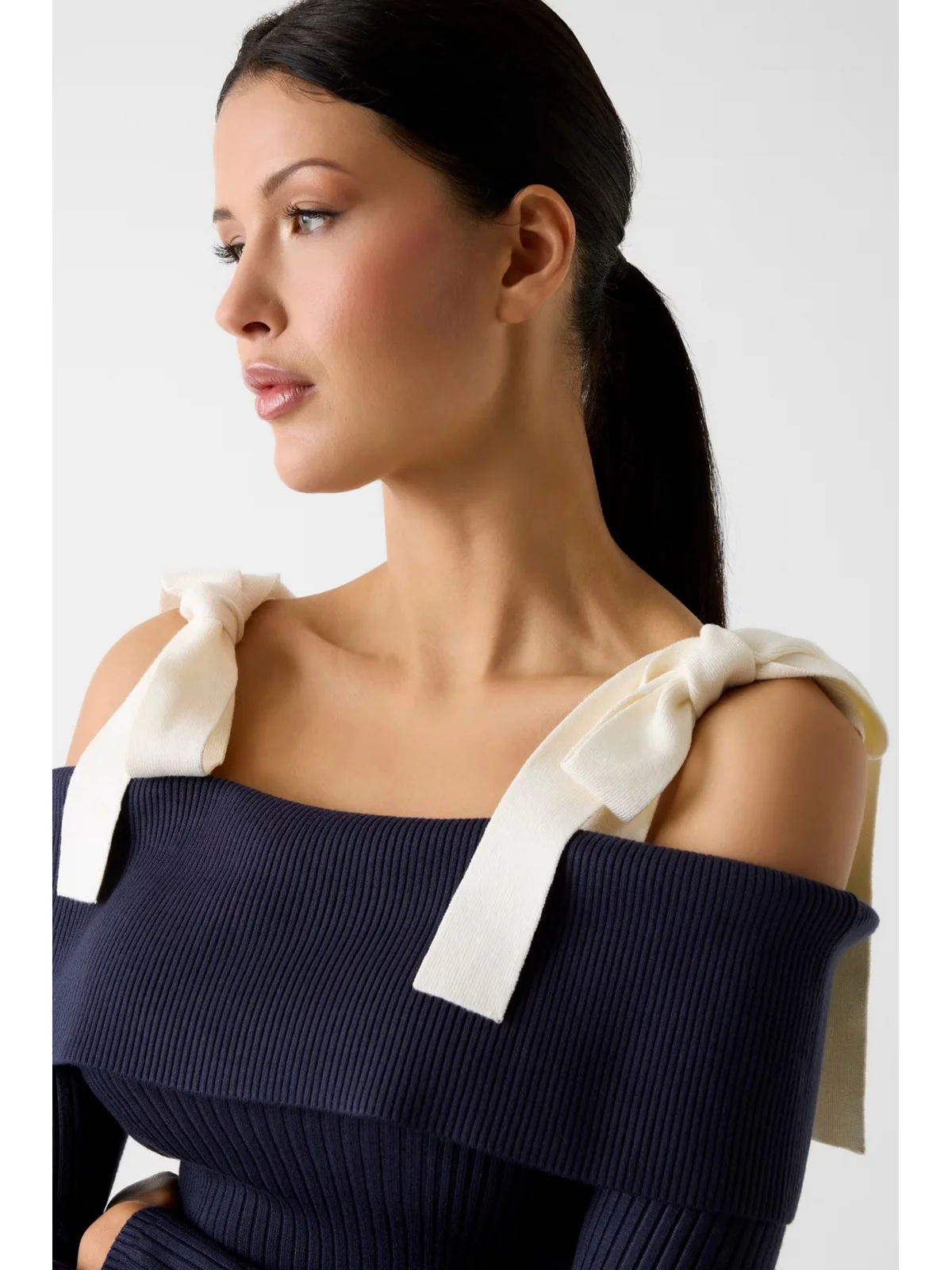 GUESS Maglia Donna LS OFF SHOULDER RIB TERRA SWTR W6RR13 Z2YJ2 G7V2 SMART BLUE - Image 5