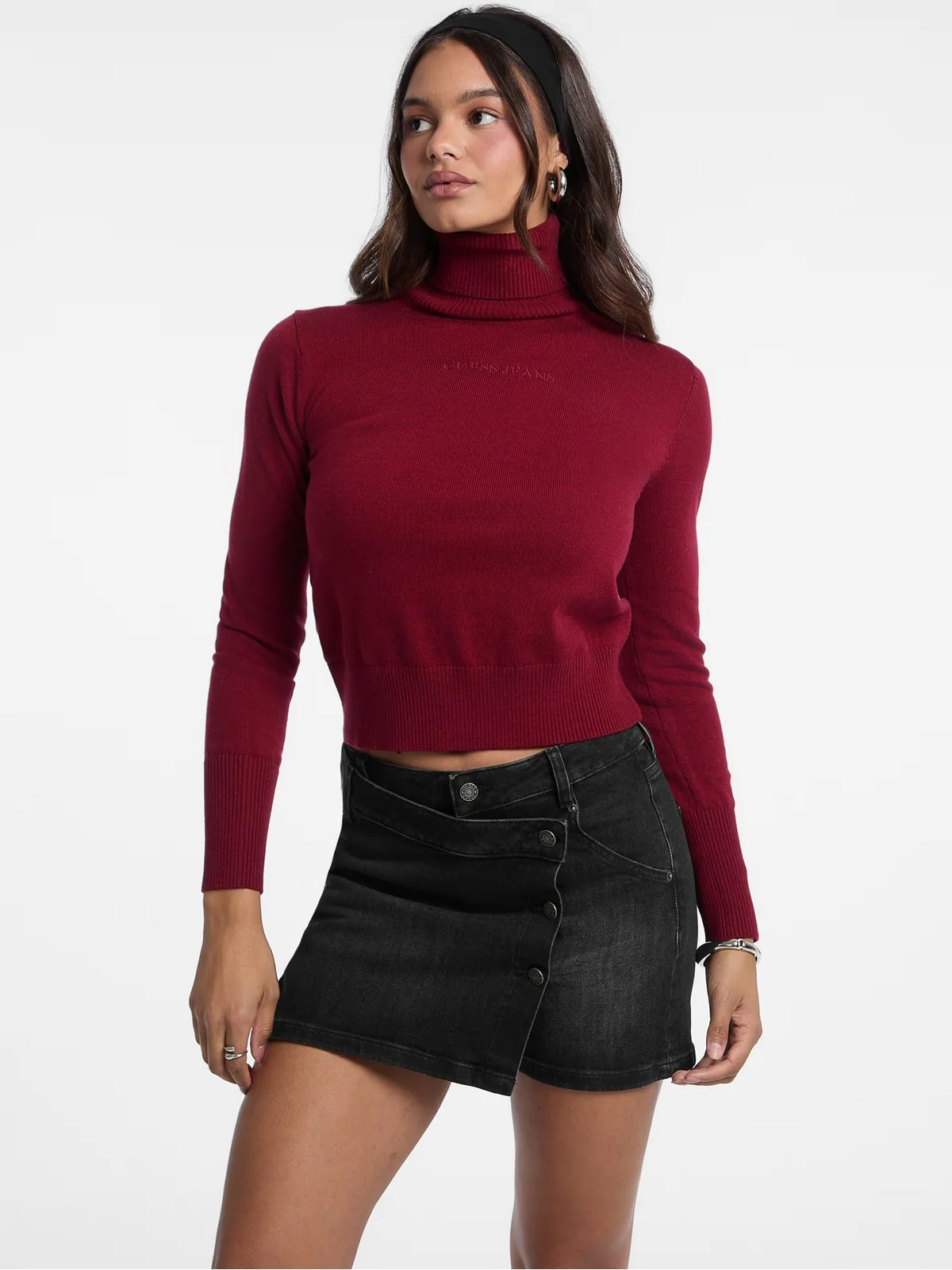 GUESS Maglione dolcevita Donna GJ LS TN GUESS J EMB SWTR W4BR15 Z3HO2 G5M3 RAVISHING RED - Image 3