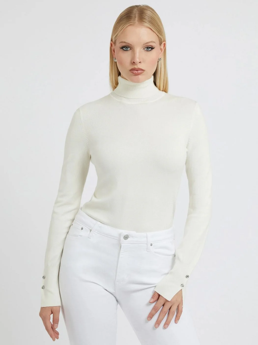 GUESS Maglione dolcevita Donna  W2BR53 Z2V62 G012 CREAM WHITE - Image 3