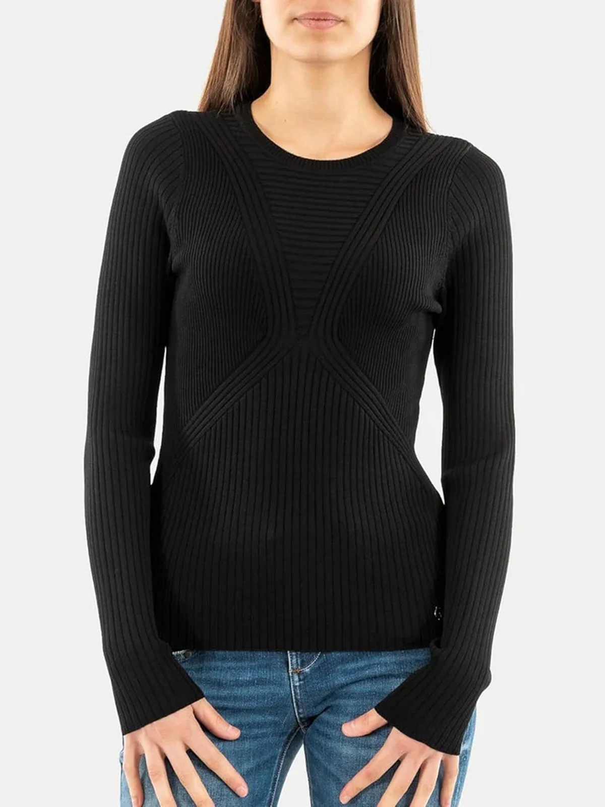 GUESS Maglione Donna DESTINY RN LS SWTR W4YR17 Z37K0 JBLK Nero - Image 2