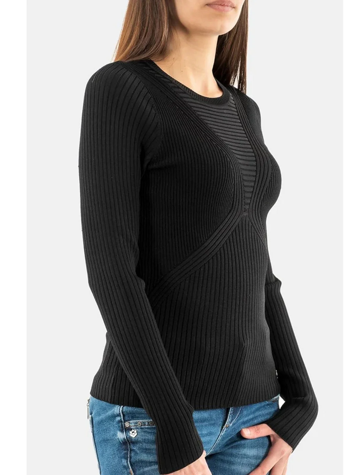 GUESS Maglione Donna DESTINY RN LS SWTR W4YR17 Z37K0 JBLK Nero - Image 3