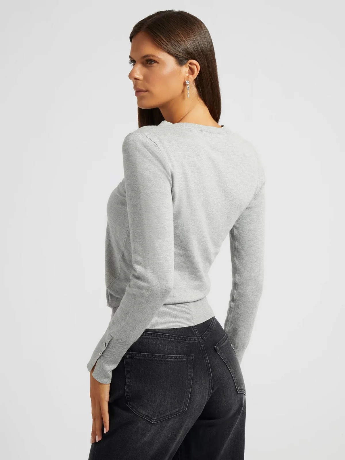 GUESS Maglione Donna ELINOR RN LS SWTR W2YR30 Z2V62 H9C9 Grigio - Image 3