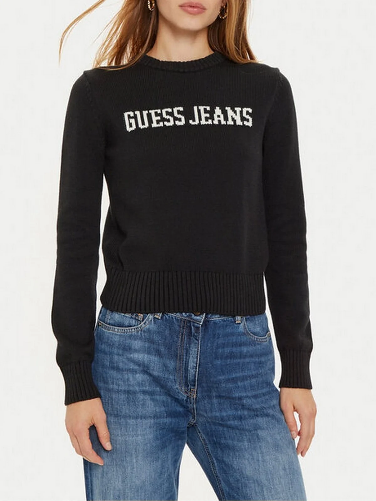 GUESS Maglione Donna GJ LS CN GUESS J INTARSIA SWTR W4BR10 Z3HM1 JBLK Jet Black A996 - Image 2