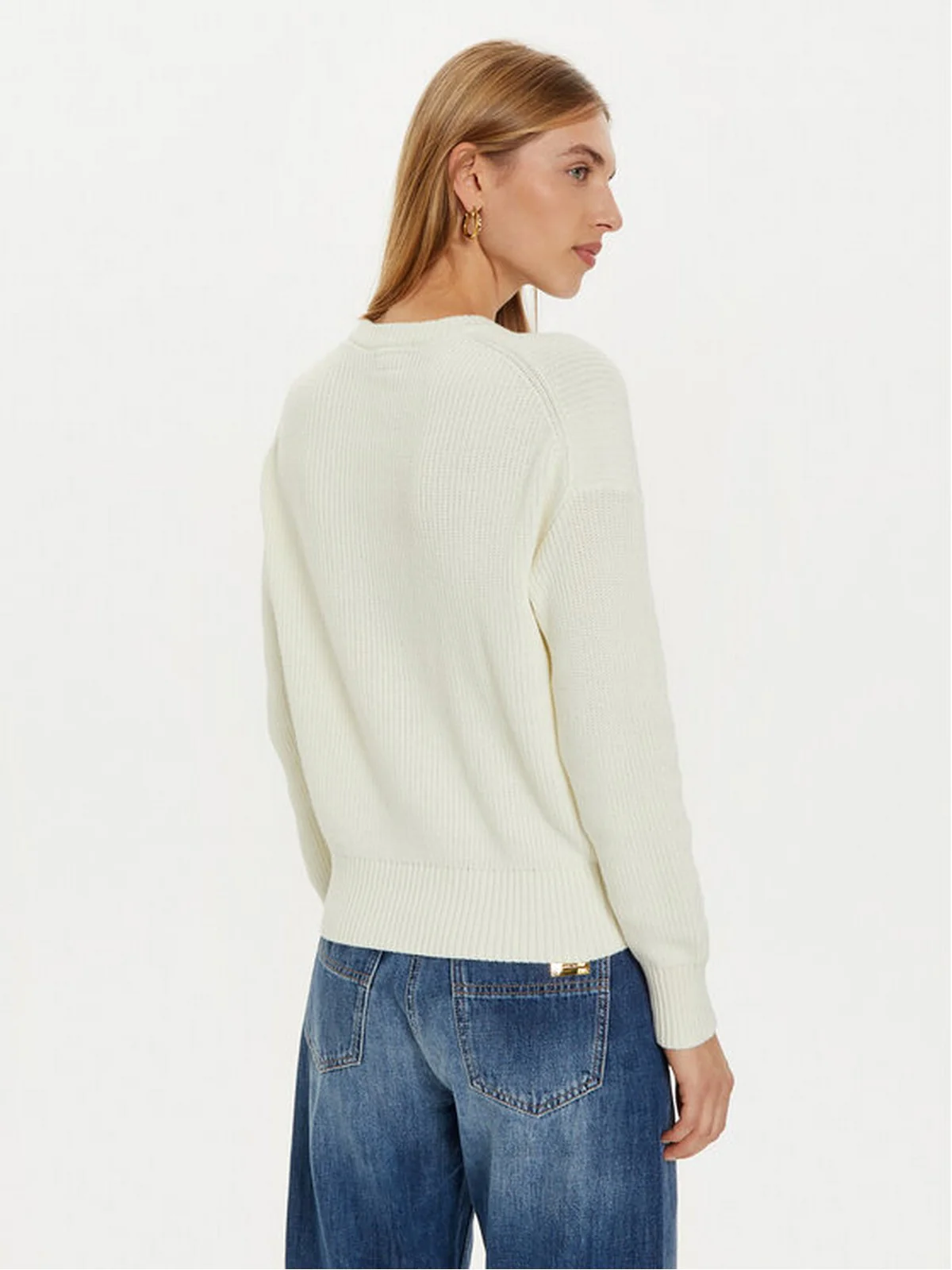 GUESS Maglione Donna GJ LS CN MINI TRIANGLE SWTR W4BR08 Z3HM1 G293 WARM WHITE - Image 3