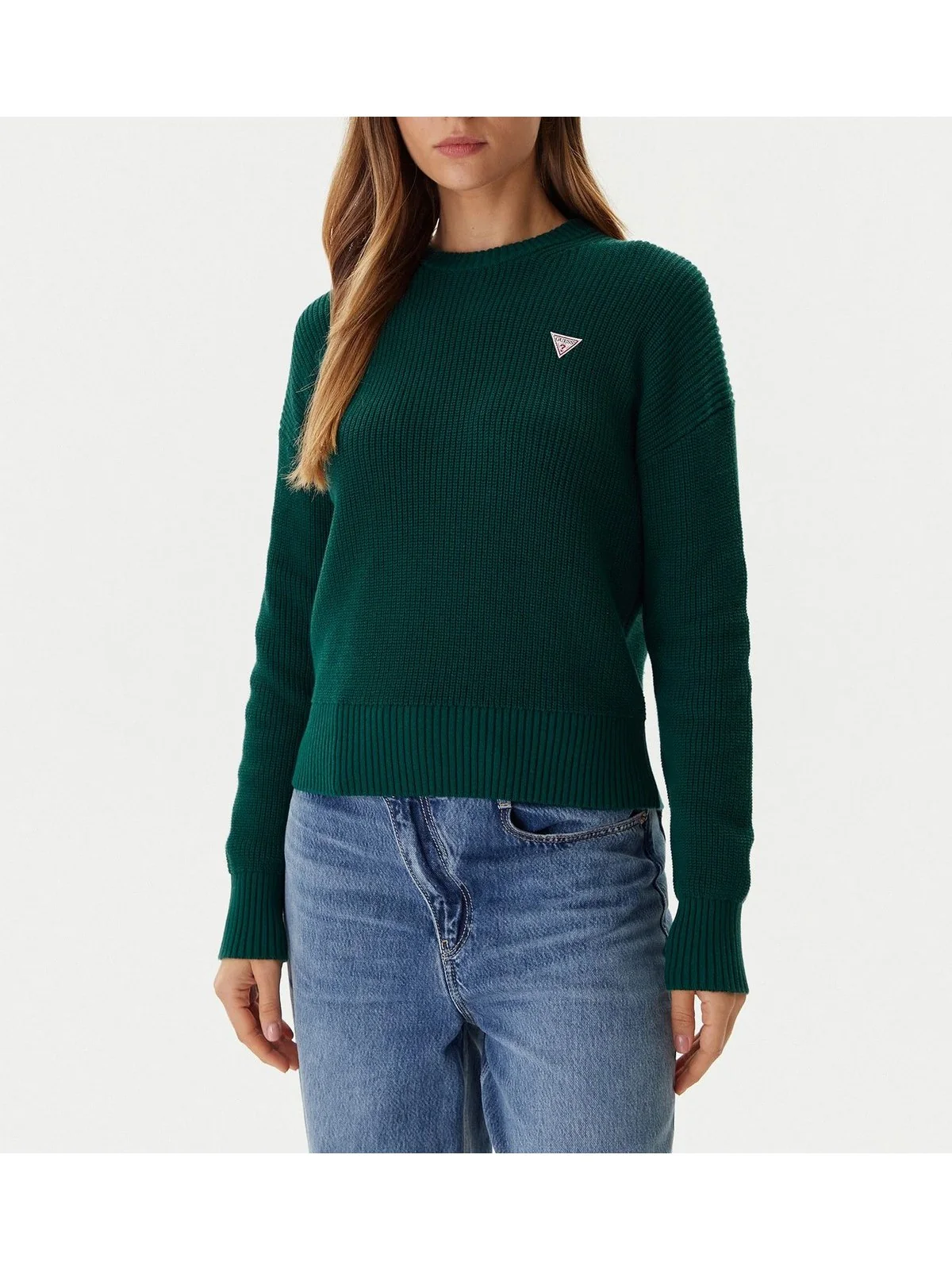 GUESS Maglione Donna GJ LS CN MINI TRIANGLE SWTR W4BR08 Z3HM1 G8FA DARK TORMALITE - Image 2