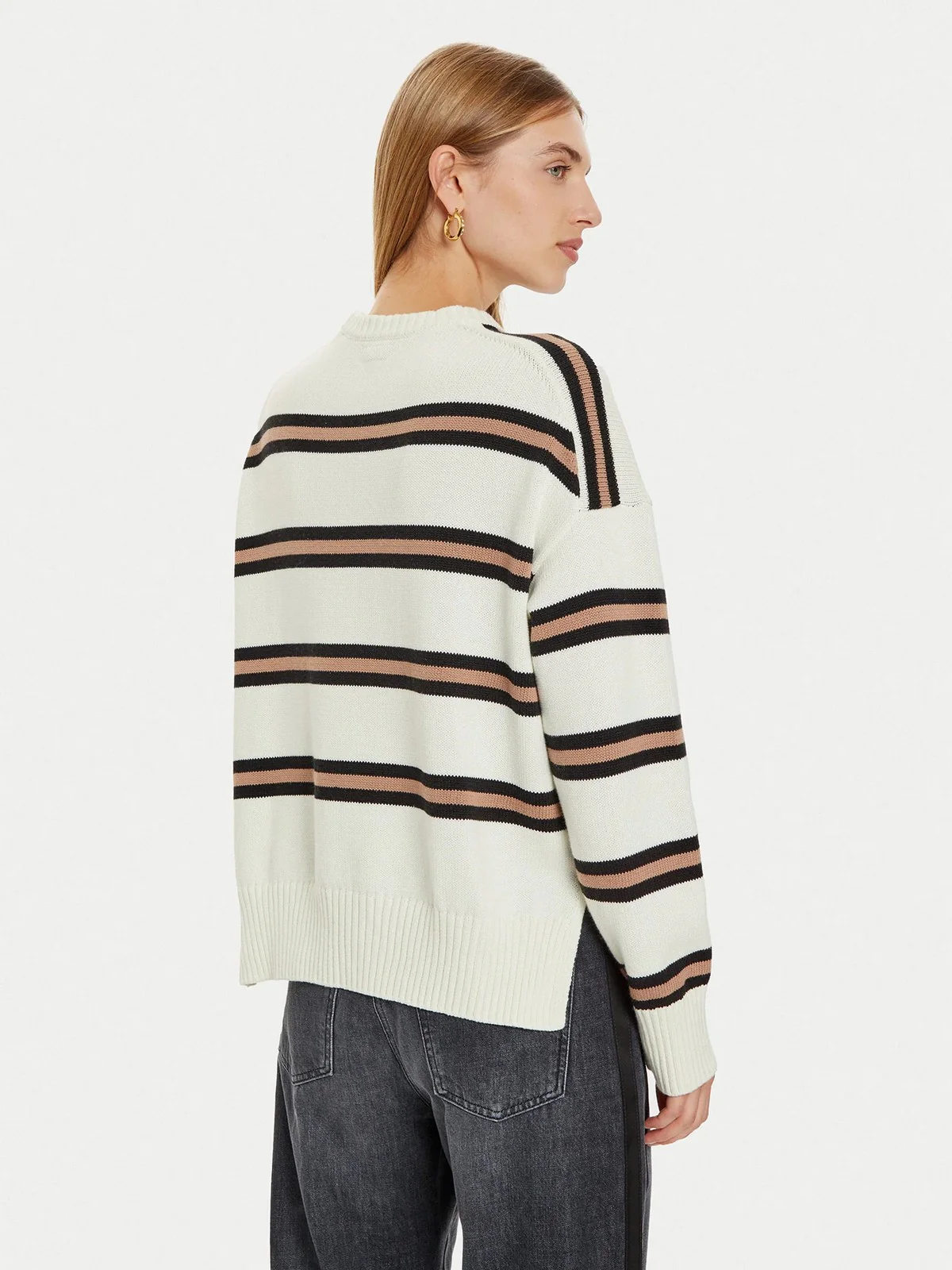 GUESS Maglione Donna GJ LS CN STRIPED SWTR W4BR09 Z3HM1 S12P Bianco - Image 3