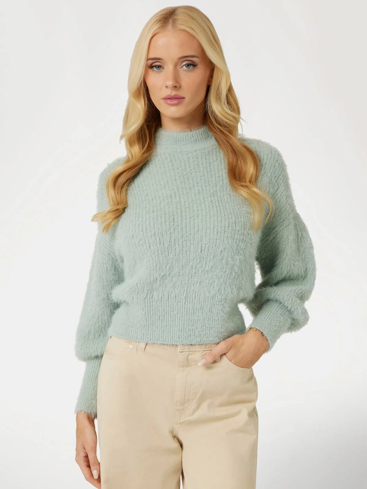 GUESS Maglione Donna KEYLA CN LS SWTR W4BR25 Z3BH0 A834 Verde - Image 2