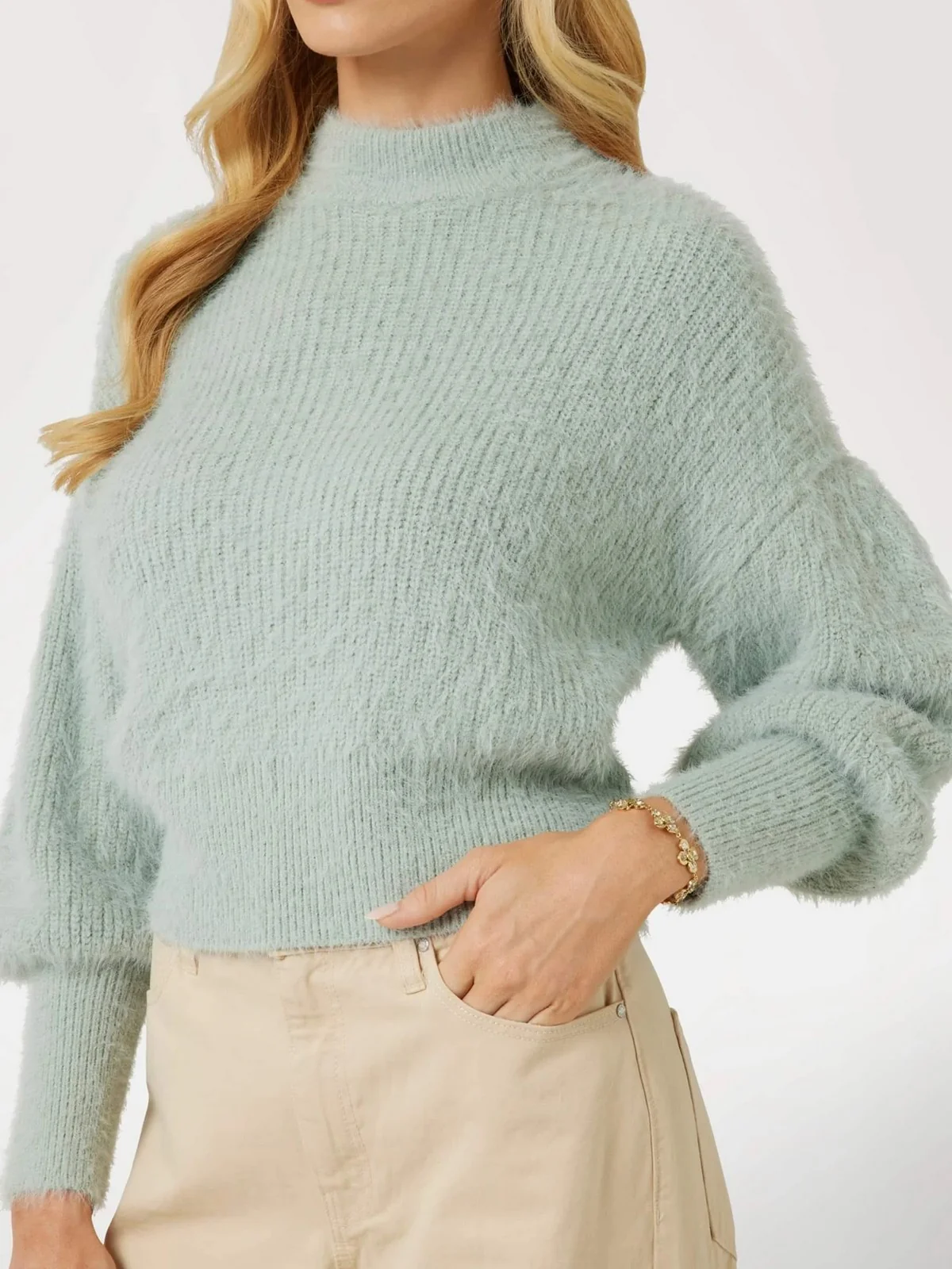 GUESS Maglione Donna KEYLA CN LS SWTR W4BR25 Z3BH0 A834 Verde - Image 4