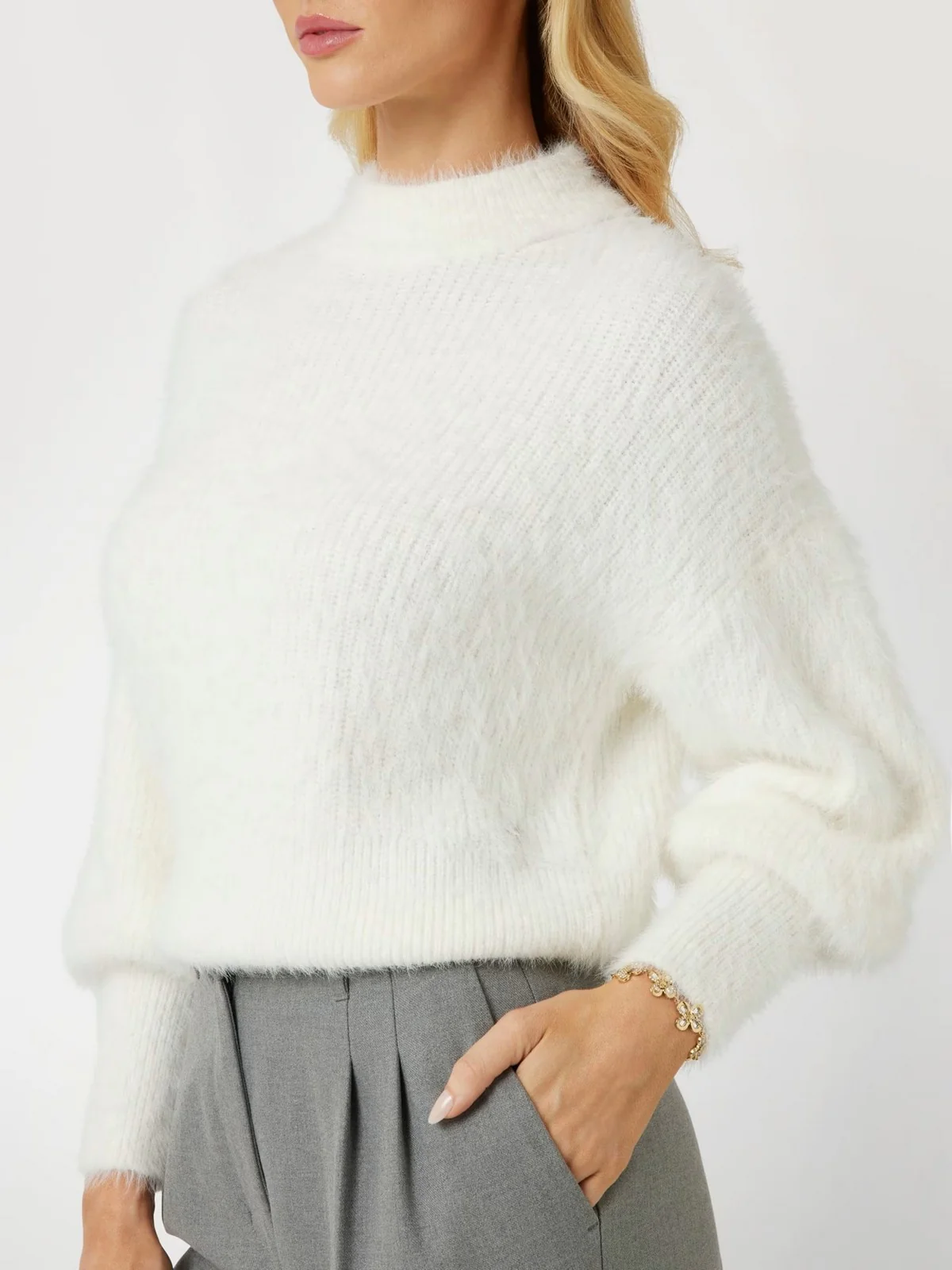 GUESS Maglione Donna KEYLA CN LS SWTR W4BR25 Z3BH0 G012 Bianco - Image 5