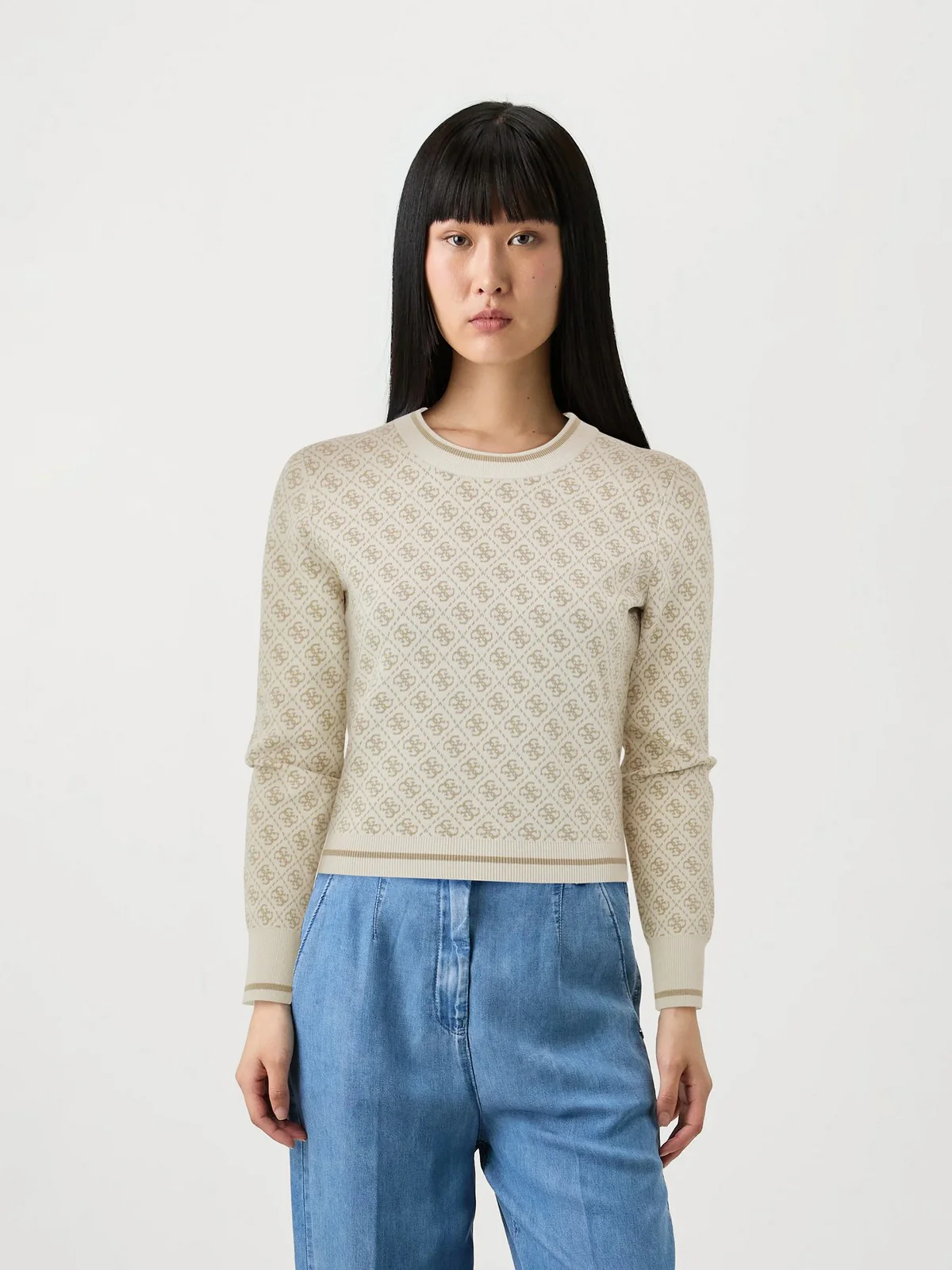 GUESS Maglione Donna LISE 4G CN LS SWTR W4BR21 Z37K0 FN3J Bianco - Image 2