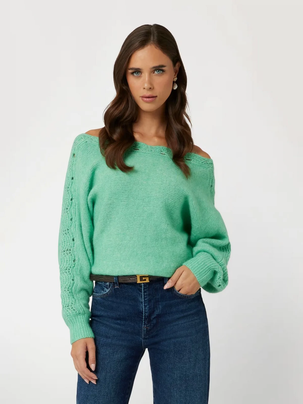 GUESS Maglione Donna LS BN MALORIE DOLMAN SWTR W4BR0M Z3LG0 A83G Verde - Image 2