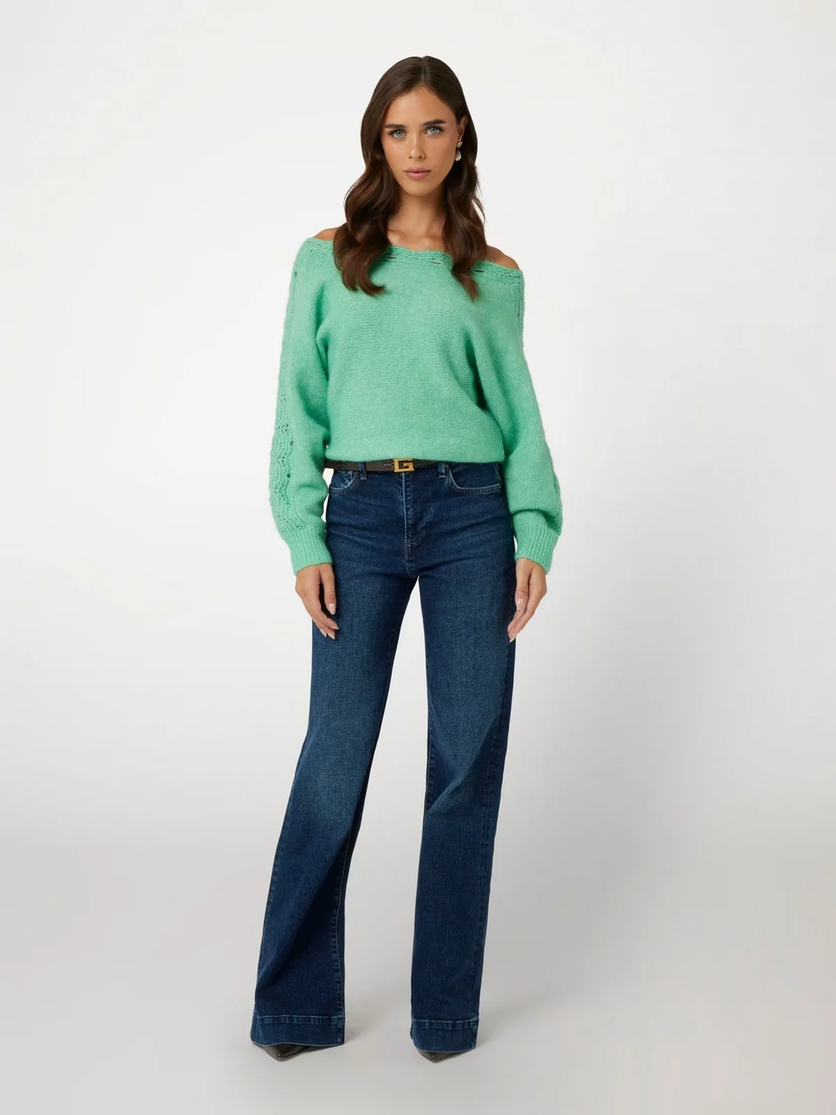 GUESS Maglione Donna LS BN MALORIE DOLMAN SWTR W4BR0M Z3LG0 A83G Verde - Image 3