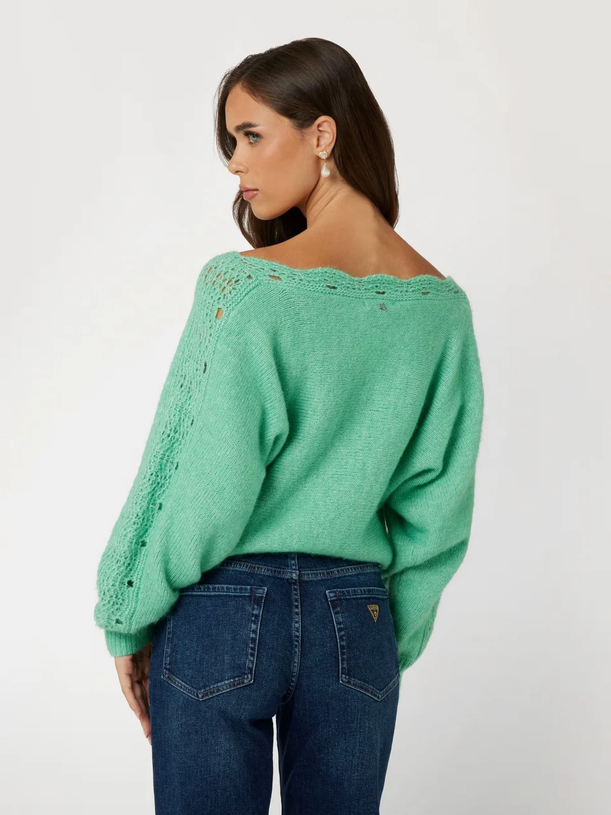 GUESS Maglione Donna LS BN MALORIE DOLMAN SWTR W4BR0M Z3LG0 A83G Verde - Image 4