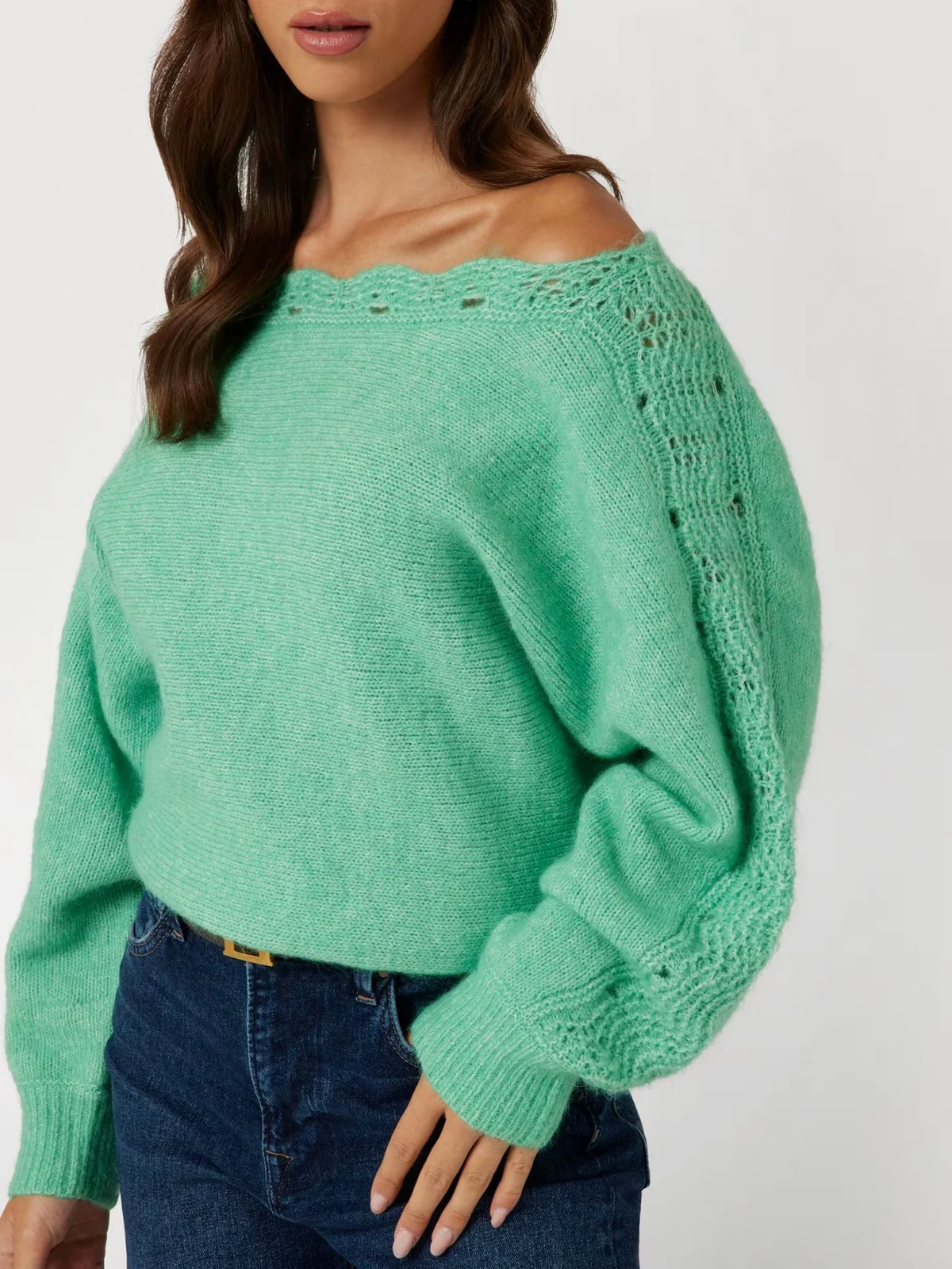 GUESS Maglione Donna LS BN MALORIE DOLMAN SWTR W4BR0M Z3LG0 A83G Verde - Image 5