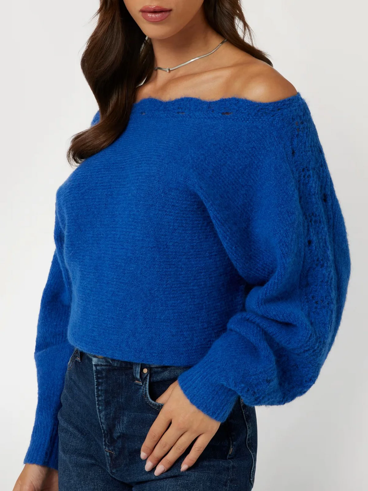 GUESS Maglione Donna LS BN MALORIE DOLMAN SWTR W4BR0M Z3LG0 G7N9 Blu - Image 3