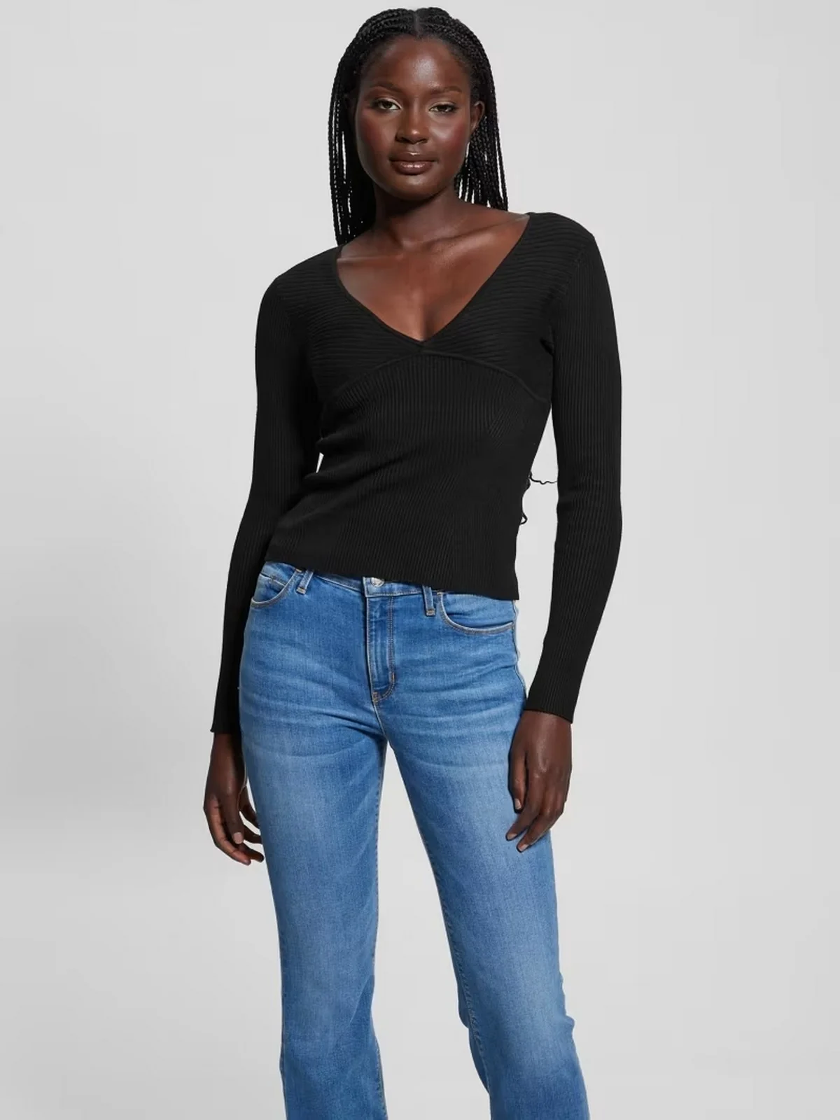 GUESS Maglione Donna LS CIRILA RIB BODYCON SWTR W4BR69 Z2YK2 JBLK Nero - Image 2