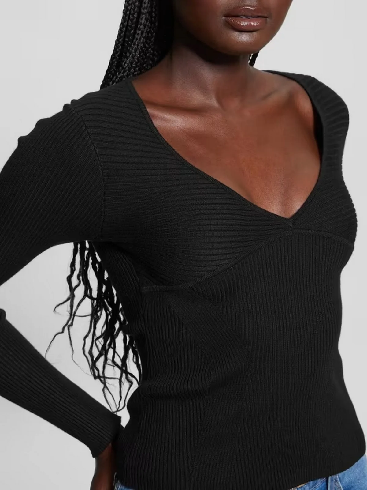 GUESS Maglione Donna LS CIRILA RIB BODYCON SWTR W4BR69 Z2YK2 JBLK Nero - Image 3