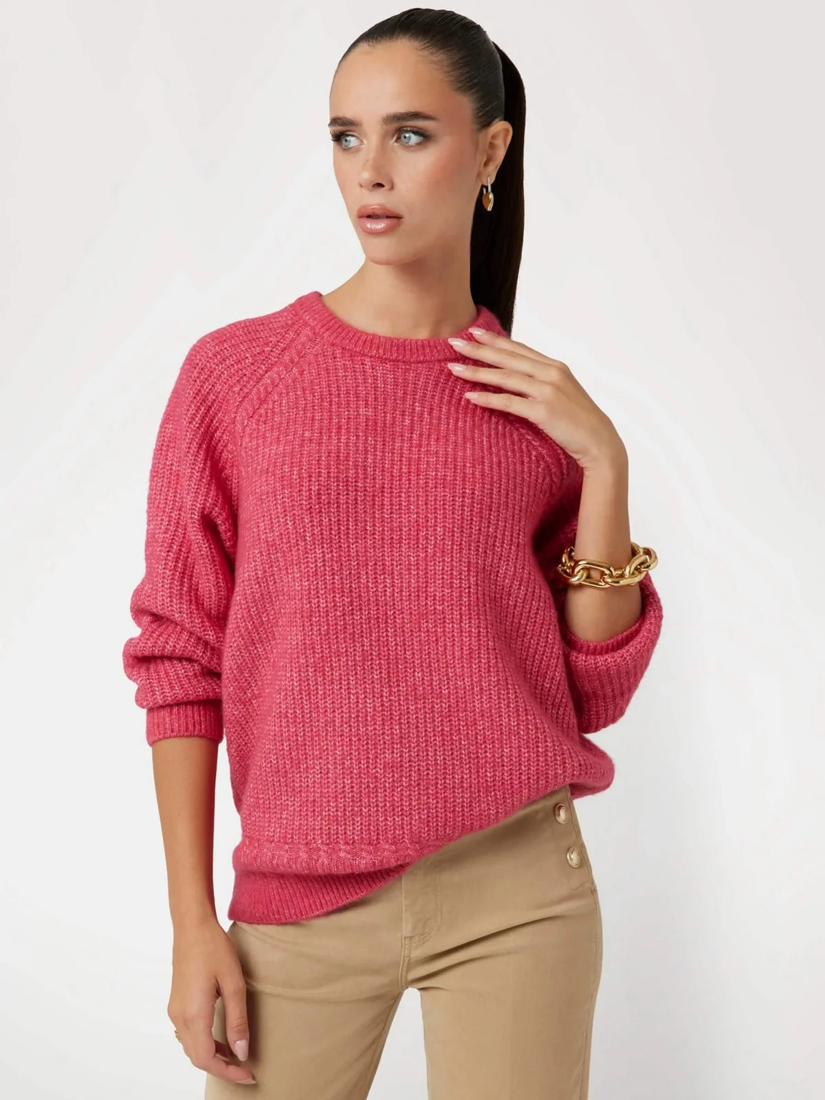 GUESS Maglione Donna LS CN CABLE MARGOT SWTR W4BR0O Z3LG0 G61G Rosso - Image 2