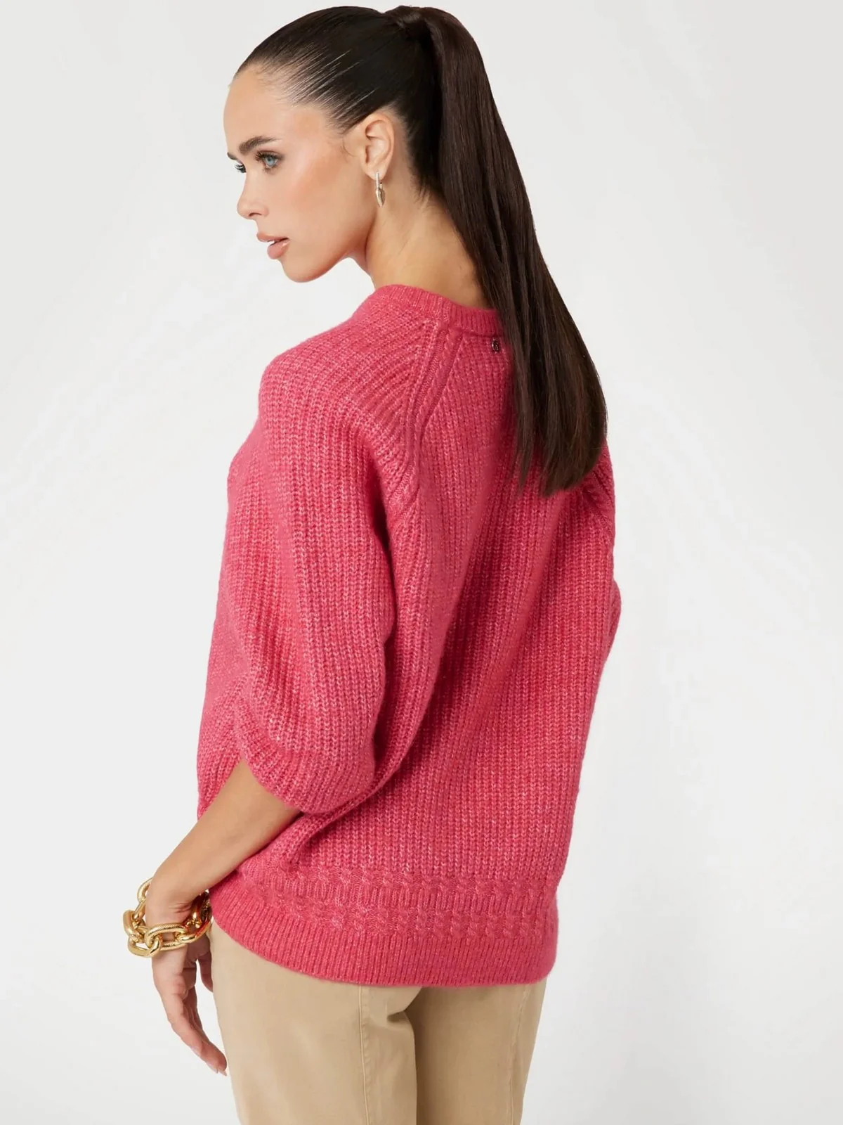 GUESS Maglione Donna LS CN CABLE MARGOT SWTR W4BR0O Z3LG0 G61G Rosso - Image 4