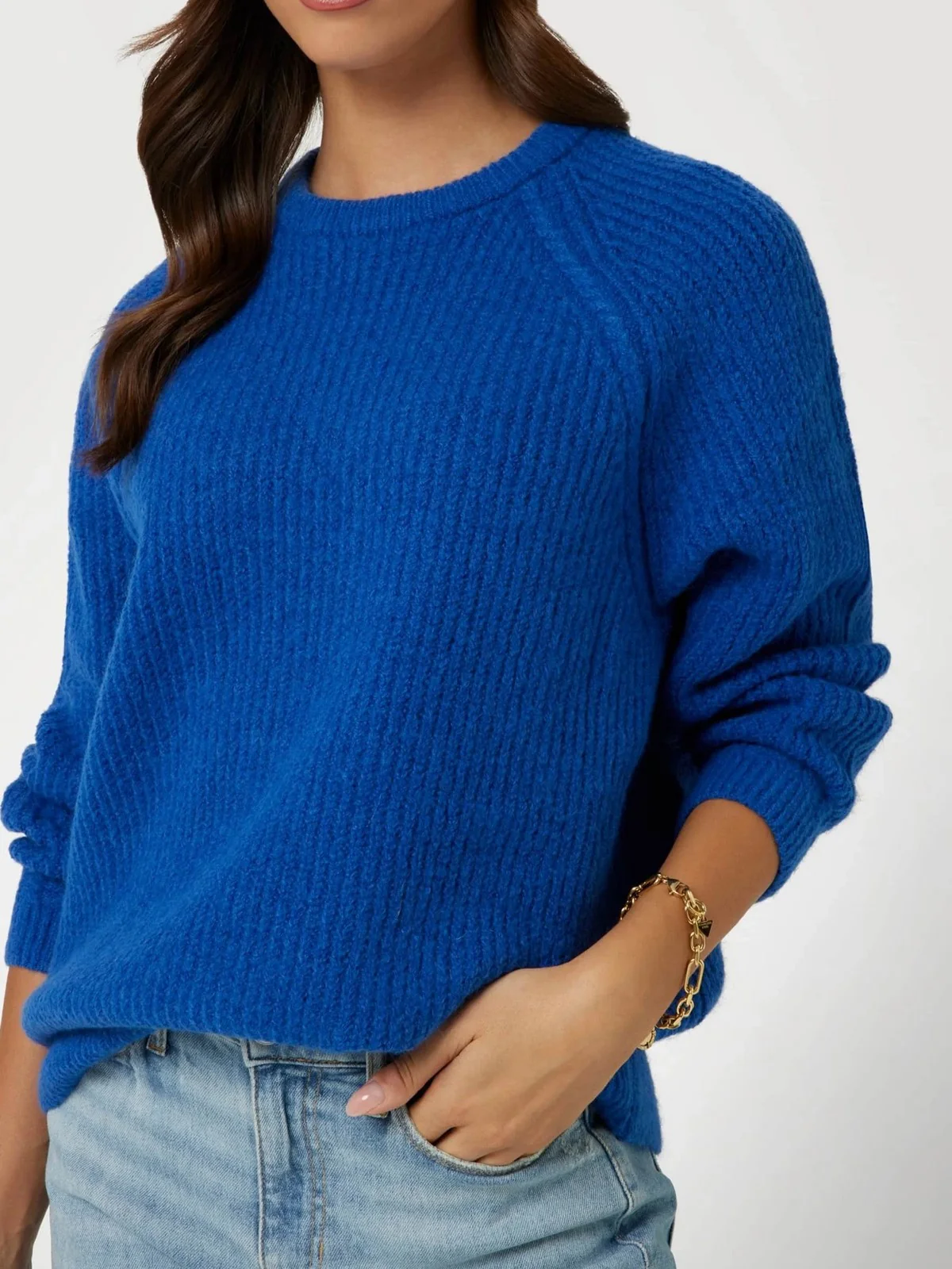 GUESS Maglione Donna LS CN CABLE MARGOT SWTR W4BR0O Z3LG0 G7N9 Blu - Image 2