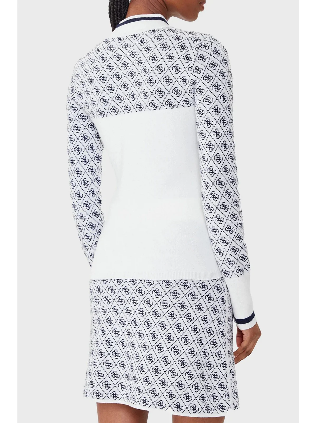 GUESS Maglione Donna LS MOCK NECK AUBREY 4G SWTR W5BR24 Z3JD2 F0YU 4G CREAM AND BLUE - Image 4
