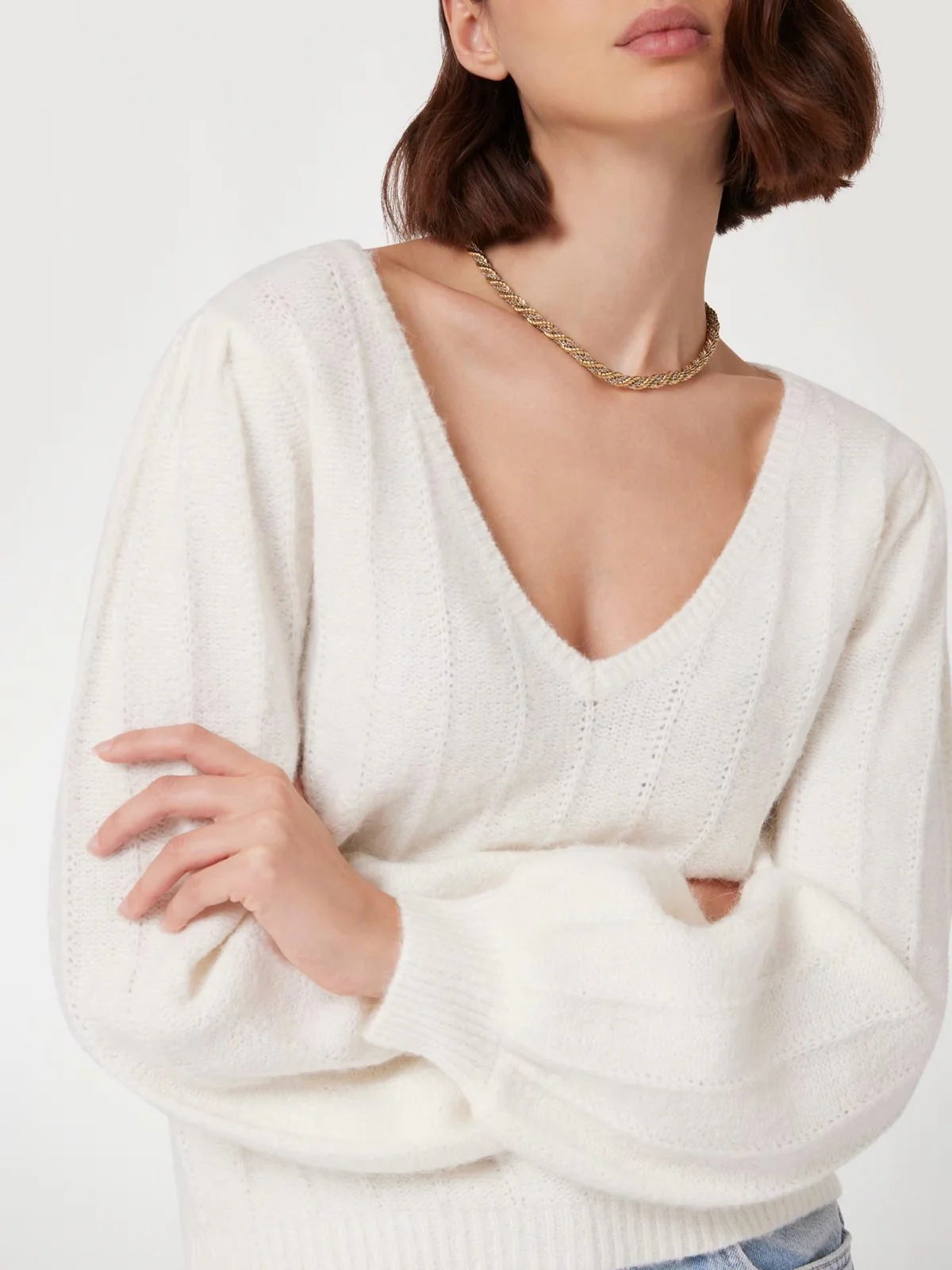 GUESS Maglione Donna LS VN MADELINE TEXTURE SWTR W4BR0N Z3LG0 G1O6 Bianco - Image 4