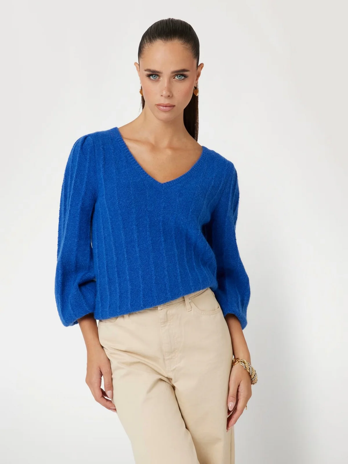 GUESS Maglione Donna LS VN MADELINE TEXTURE SWTR W4BR0N Z3LG0 G7N9 Blu - Image 2