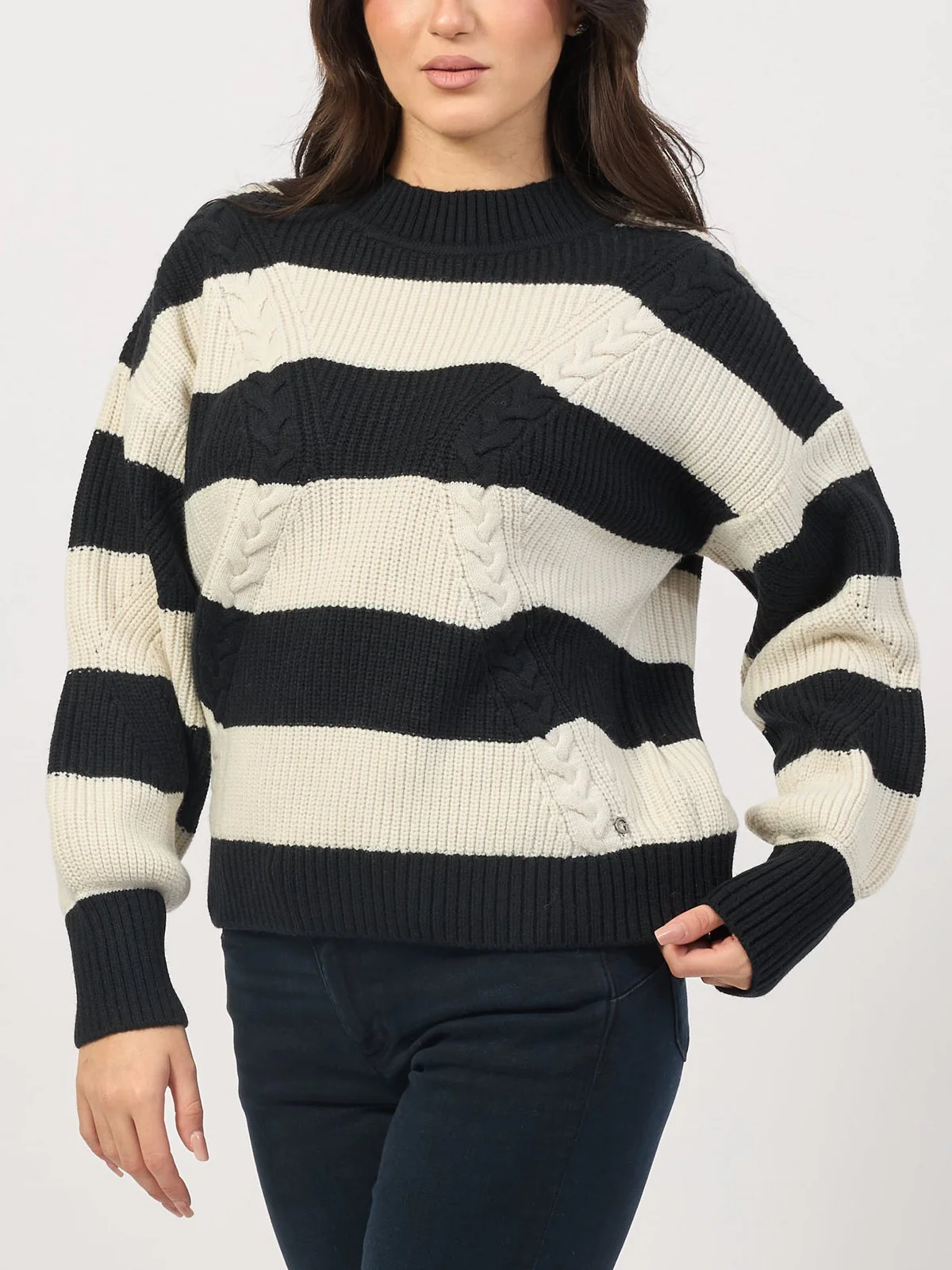 GUESS Maglione Donna SERENA LS CN SWTR W4BR41 Z3HW0 S00I Nero - Image 4