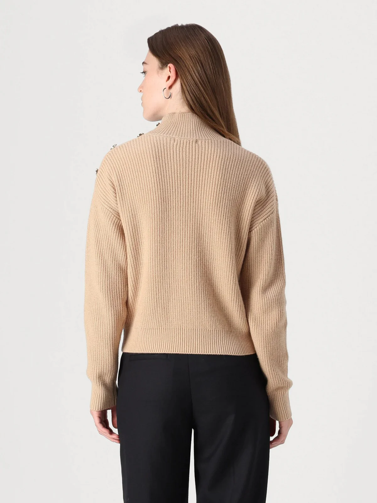 GUESS Maglione Donna ZYLEE LS MOCK NECK SWTR W4BR39 Z2WX0 F1G4 Beige - Image 3